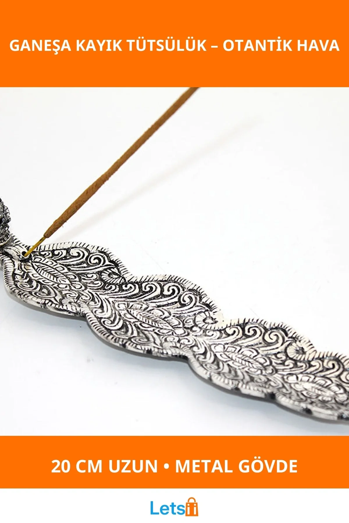 Metal Kayık Ganeşa Tütsülük Zarif Tasarım