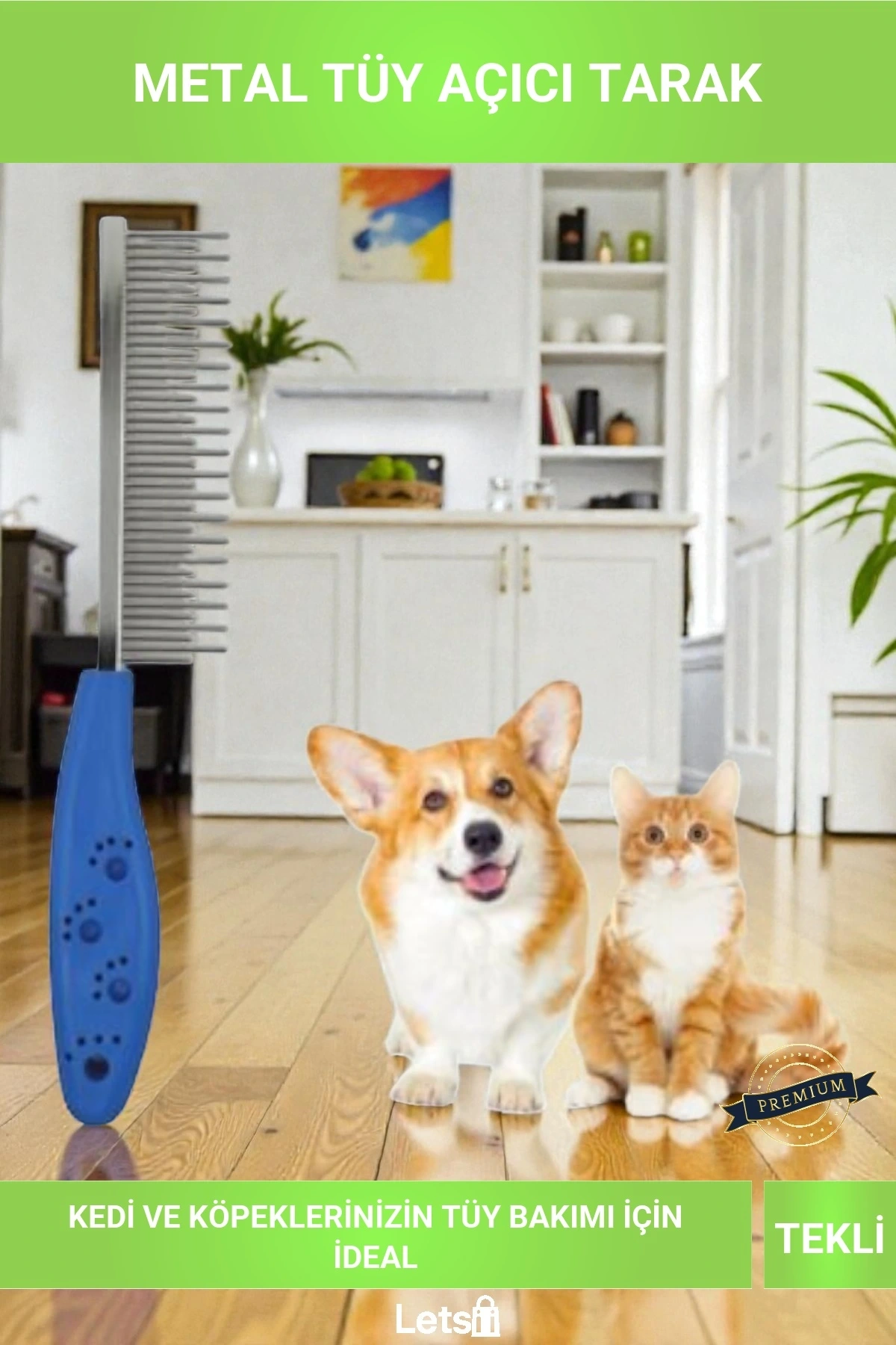 Metal Kedi Köpek Tüy Açıcı Tarama Fırçası