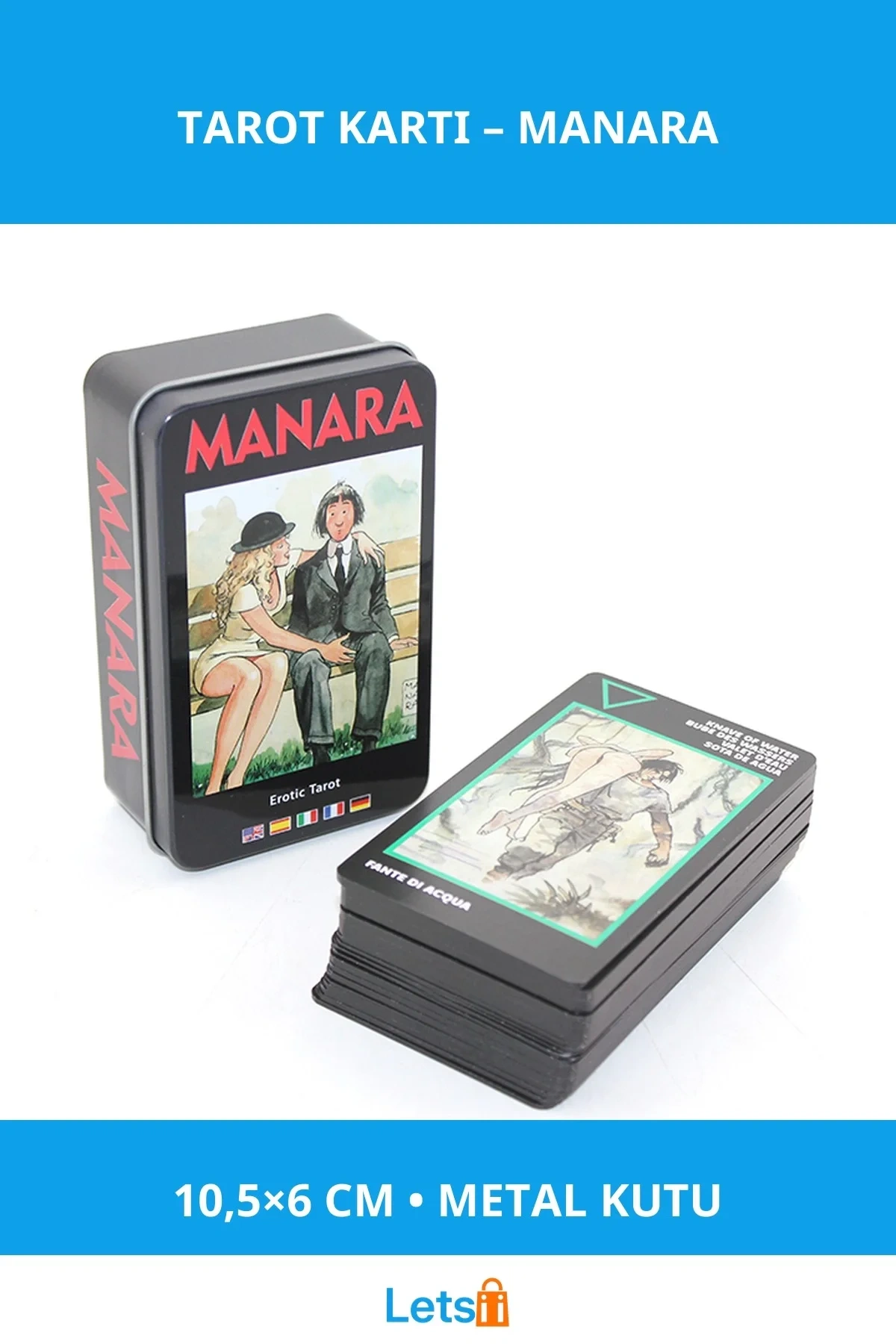 Metal Kutulu Sanatsal Tarot Kartı Manara