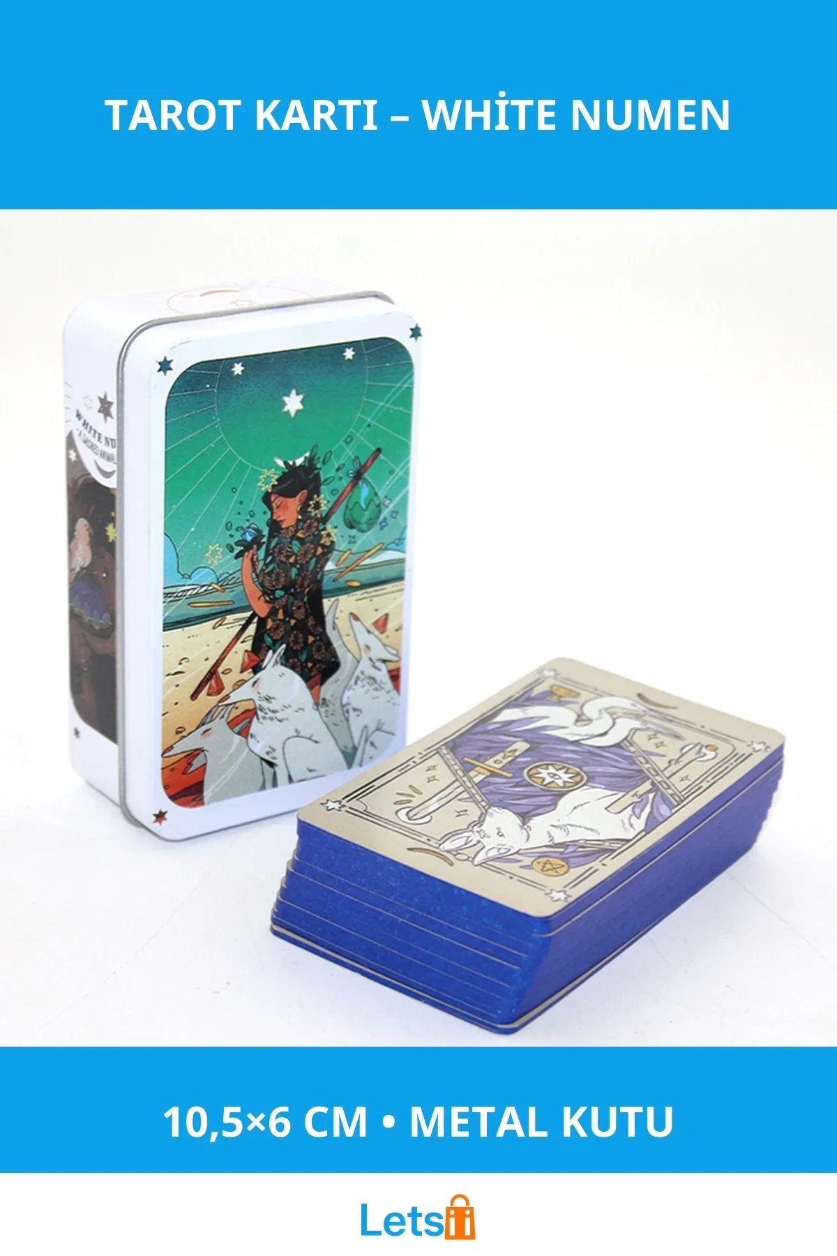 Metal Kutulu White Numen Tarot Kartları 10.5x6 cm