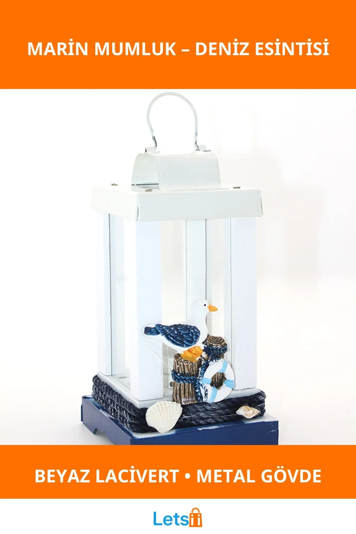 Metal Marin Deniz Temalı Mumluk