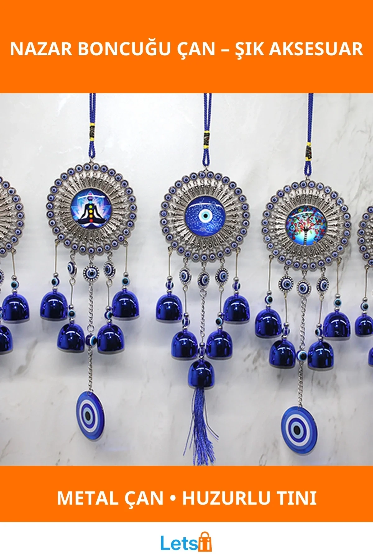 Metal Nazar Boncuğu Çan Dekoratif Aksesuar
