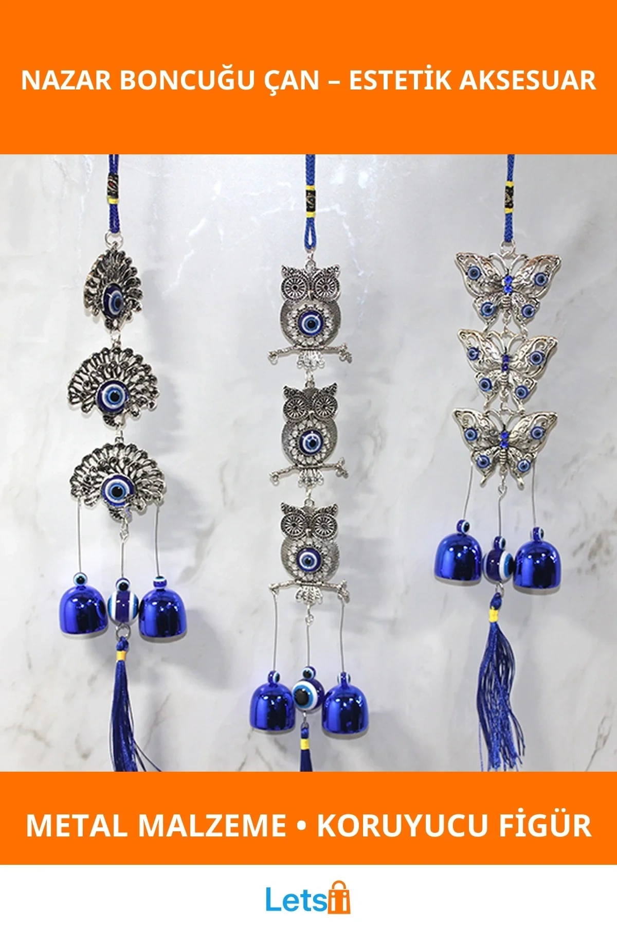 Metal Nazar Boncuğu Çan Dekoratif Aksesuar