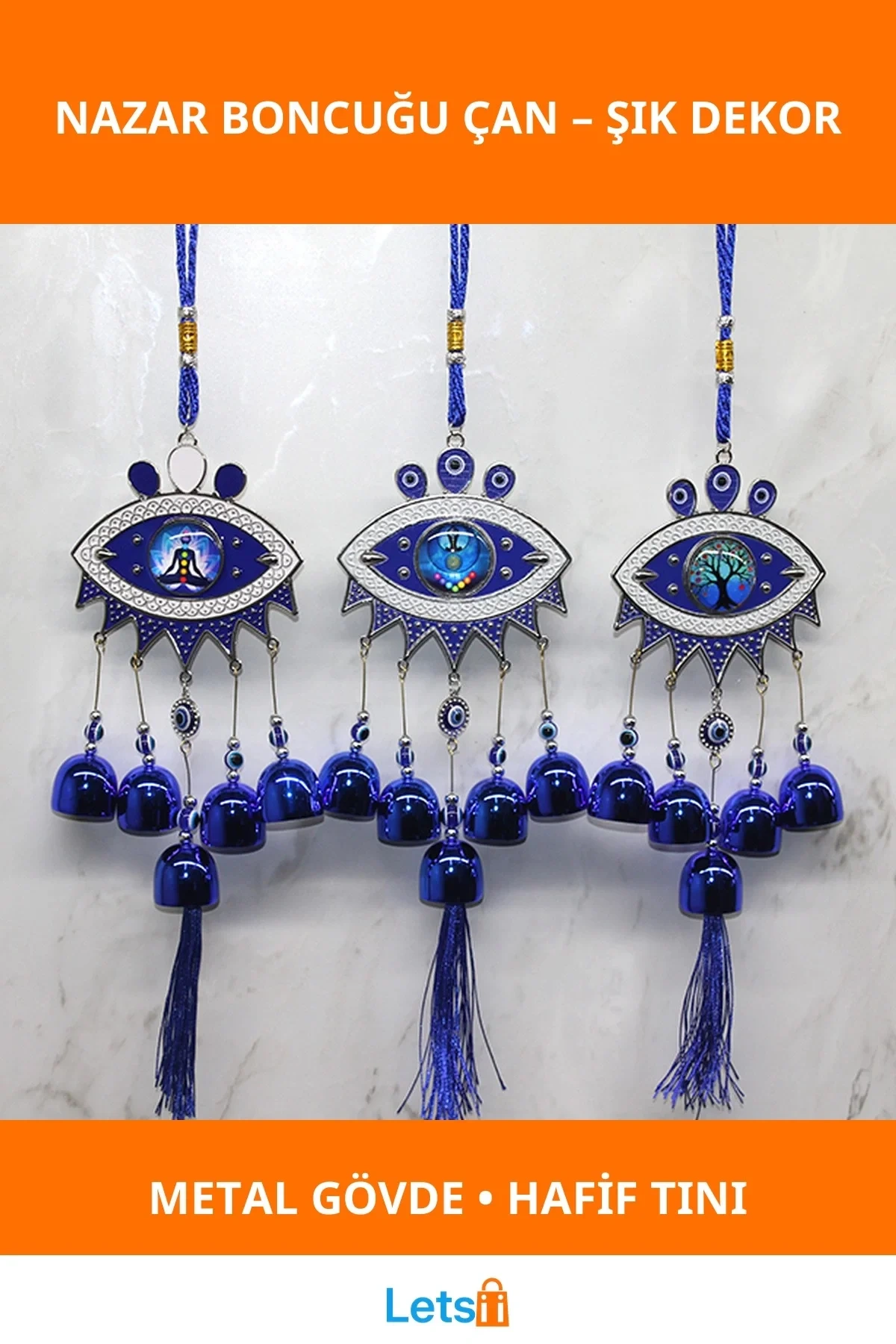Metal Nazar Boncuğu Çan Dekoratif Aksesuar