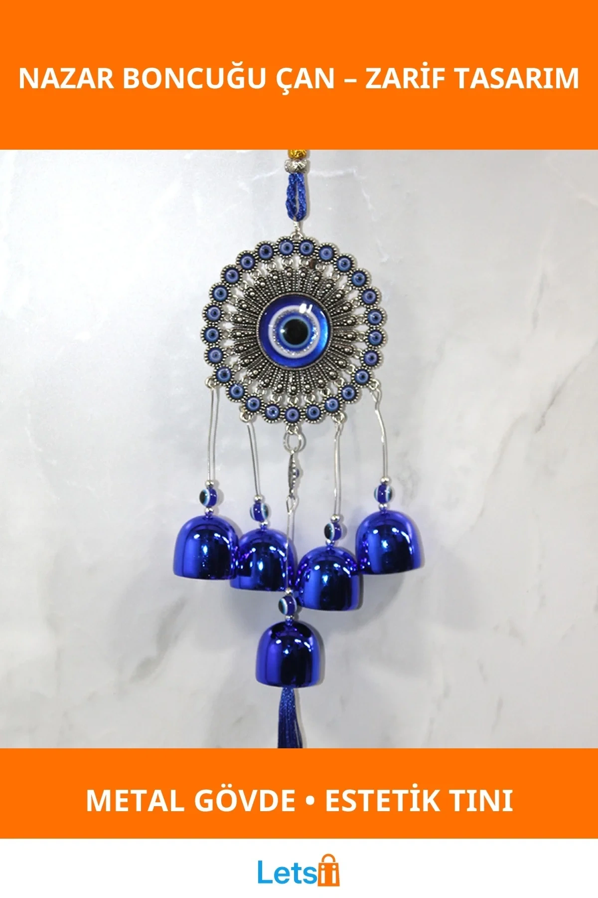 Metal Nazar Boncuğu Çan Dekoratif Ev Aksesuarı