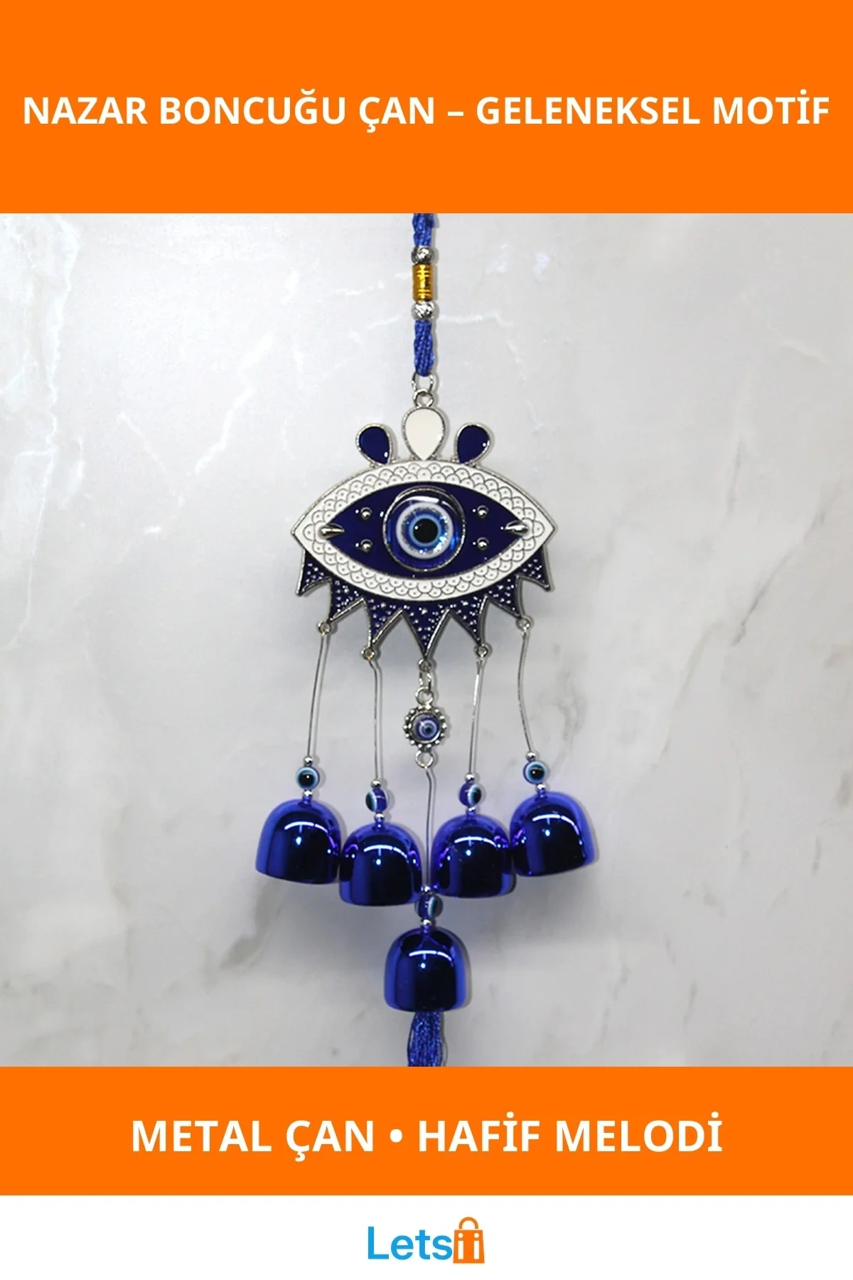 Metal Nazar Boncuğu Çan Dekoratif Rüzgar Çanı