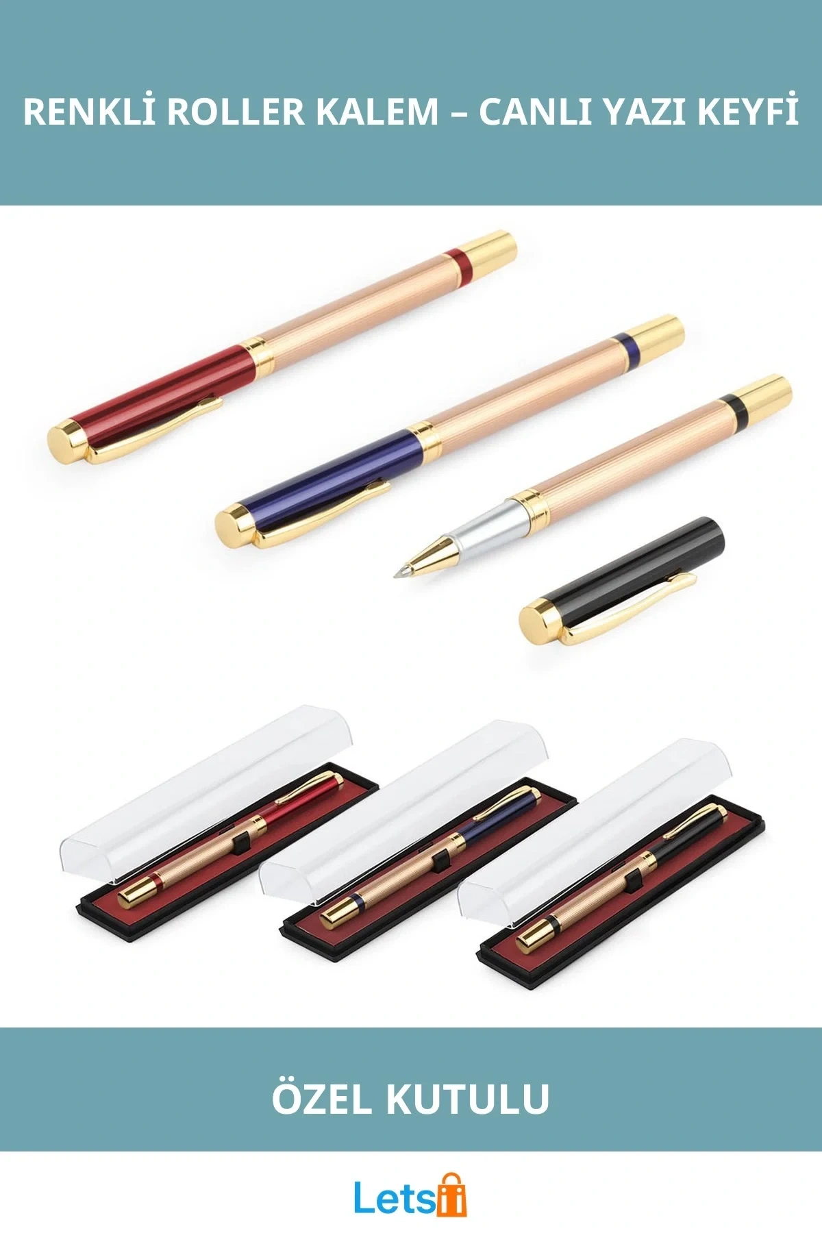 Metal Renkli Roller Kalem Tasarım Hediyelik 13.5 cm