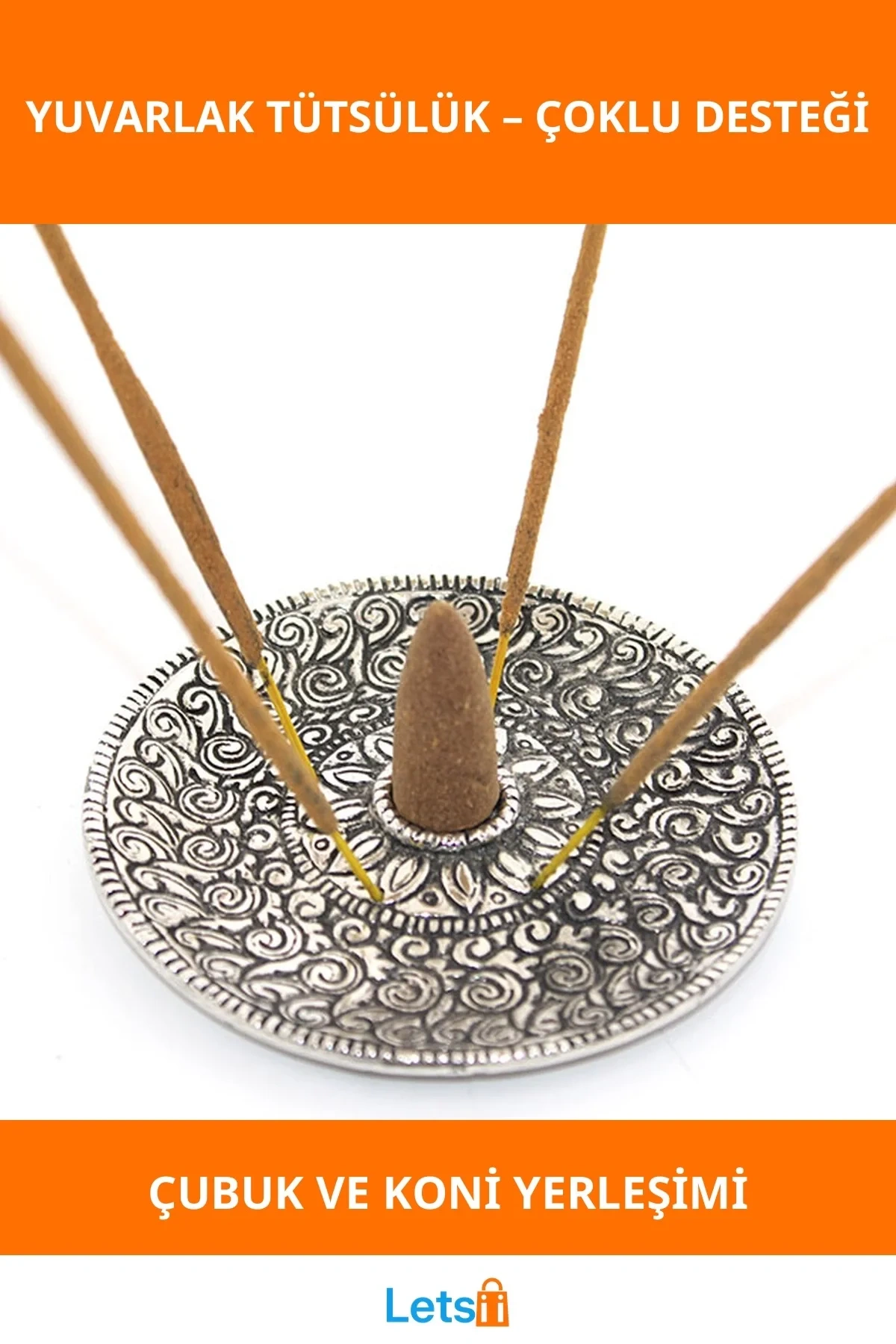 Metal Yuvarlak Tütsülük Çoklayıcı Estetik Tasarım Huzur Verici Dekoratif Aksesuar