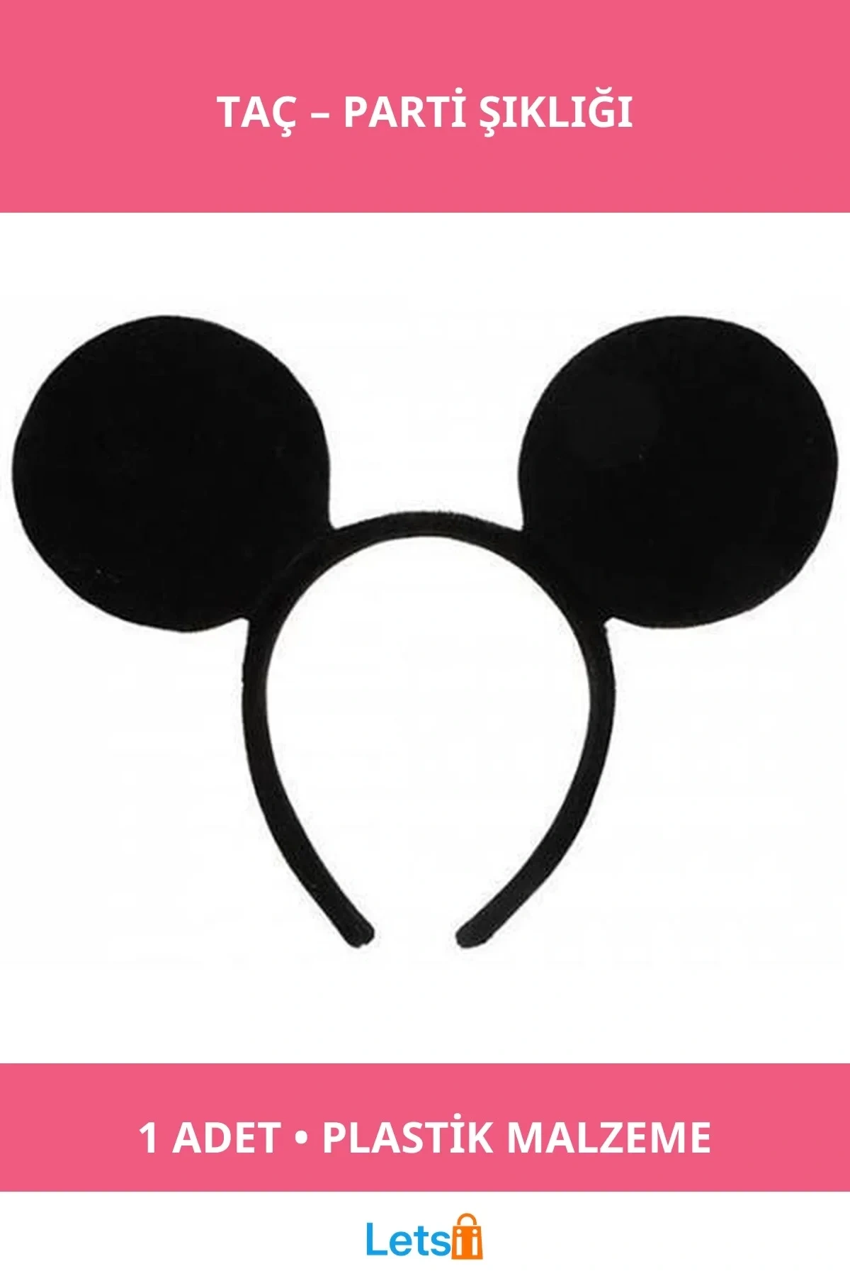 Mickey Mouse Tacı Parti Eğlencesi Siyah Kulaklı Tacı