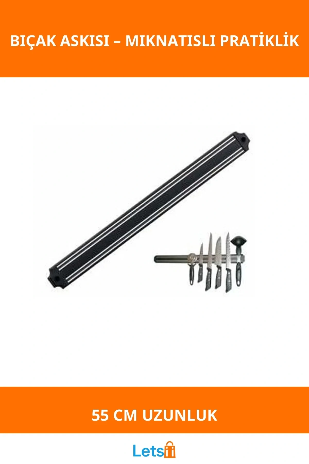 Mıknatıslı Bıçak Askısı 55 Cm Güçlü Manyetik Yapı