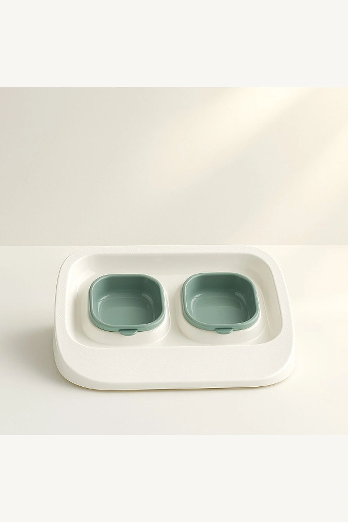 Mikopet Yeşil 2si1 Arada Mama ve Su Kabı Kedi Köpek Beslenme Kabı