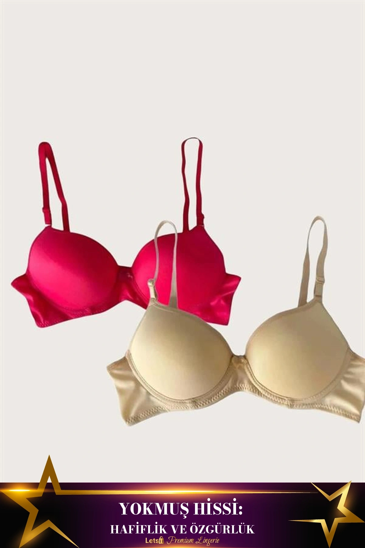 Mikro Kumaş İçi Boş Balenli Desteksiz Sütyen 2Li Paket Standart Renk