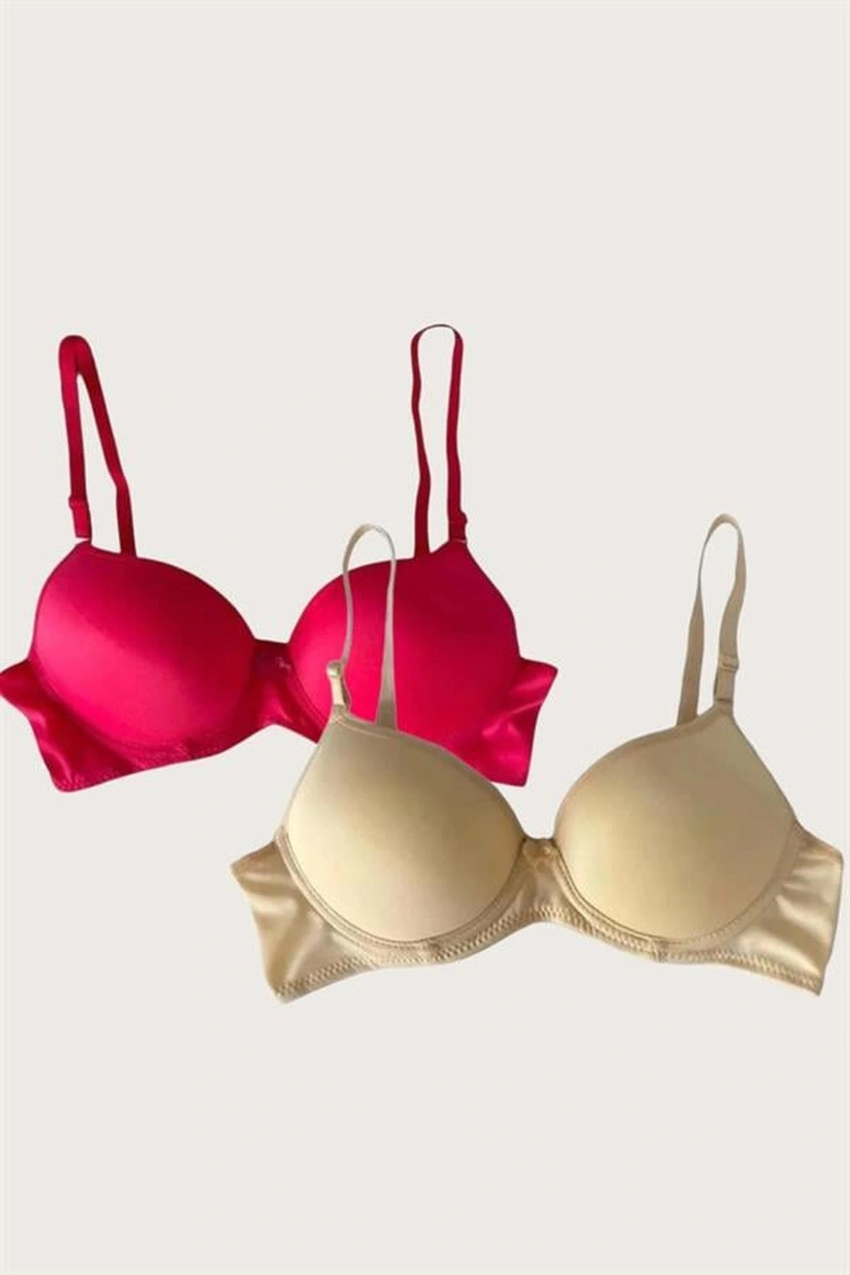 Mikro Kumaş İçi Boş Balenli Desteksiz Sütyen 2Li Paket Standart Renk