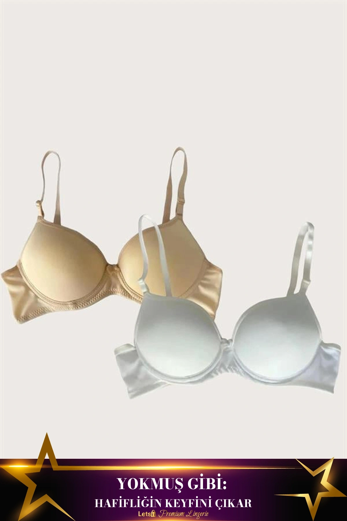 Mikro Kumaş İçi Boş Balenli Desteksiz Sütyen 2Li Set Standart Renk