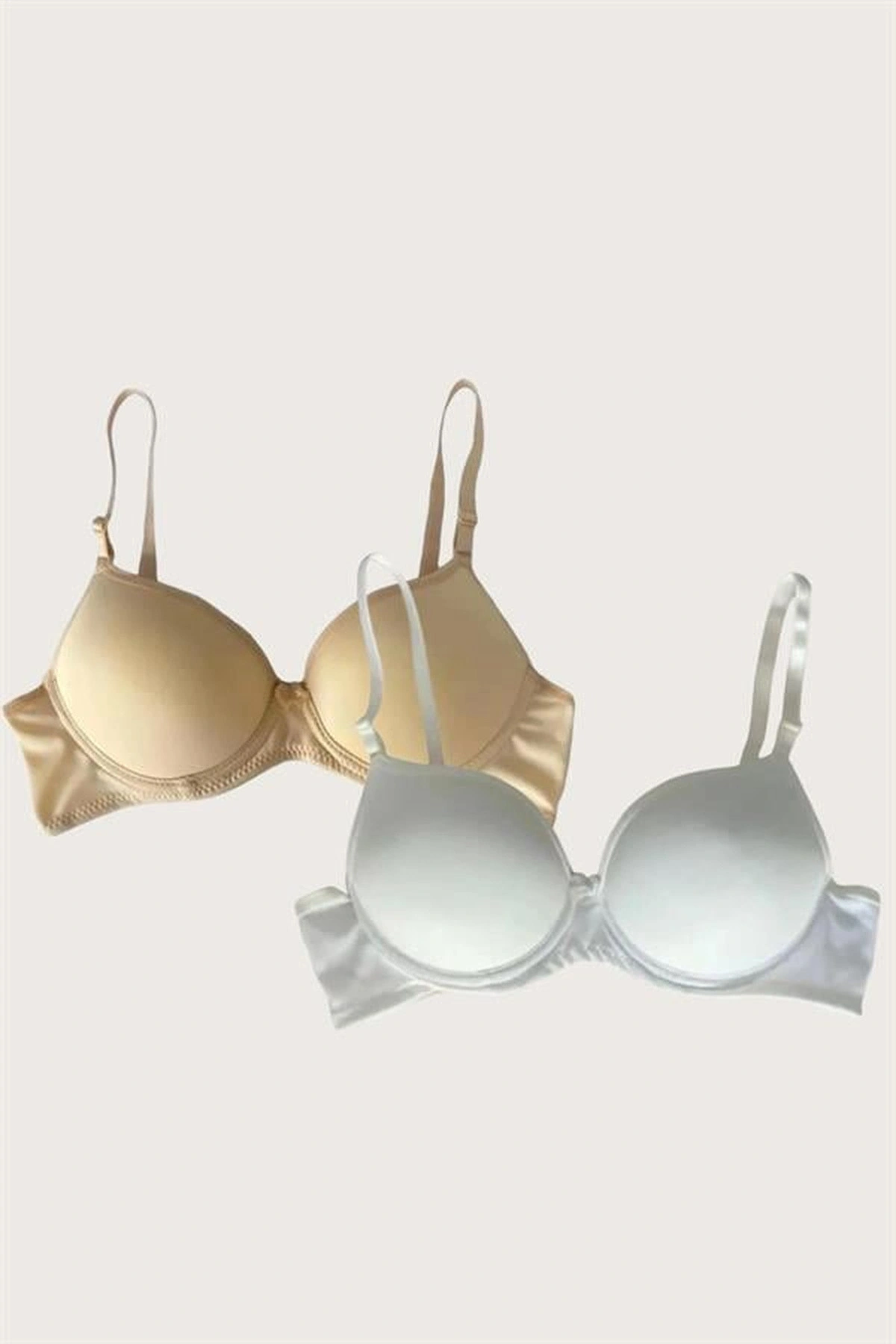 Mikro Kumaş İçi Boş Balenli Desteksiz Sütyen 2Li Set Standart Renk