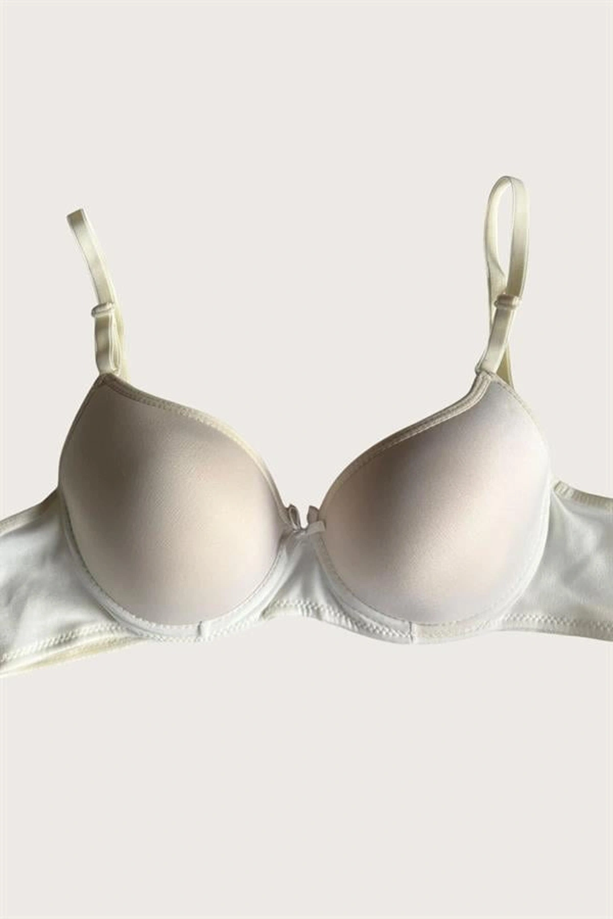 Mikro Kumaş İçi Boş Balenli Desteksiz Sütyen Beyaz Renk