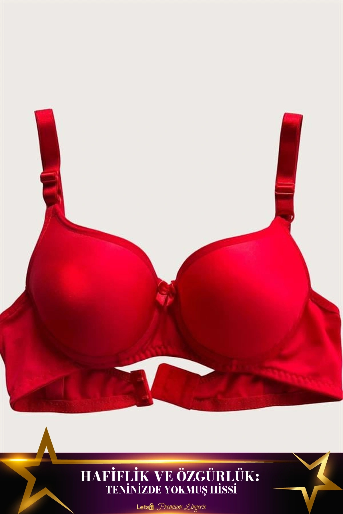 Mikro Kumaş İçi Boş Balenli Desteksiz Sütyen Kırmızı Renk