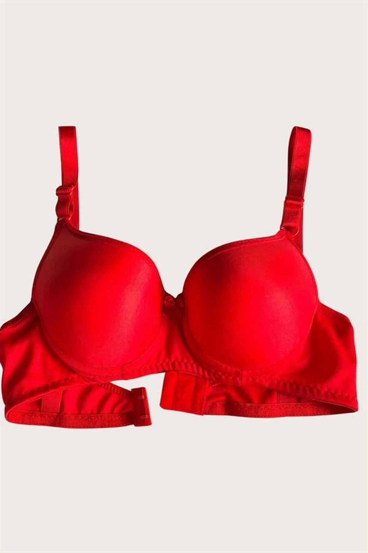 Mikro Kumaş İçi Boş Balenli Desteksiz Sütyen Kırmızı Renk