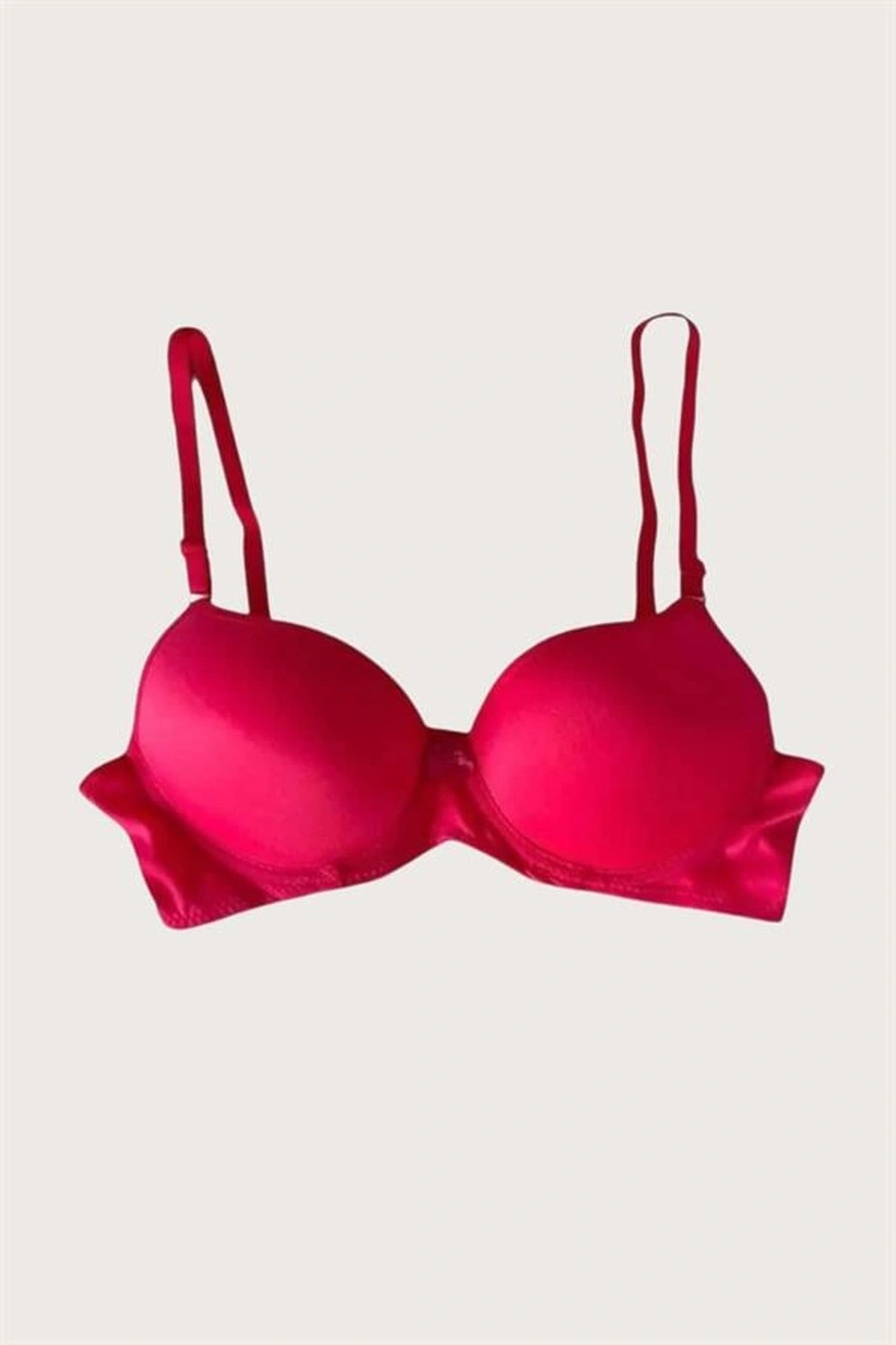 Mikro Kumaş İçi Boş Balenli Desteksiz Sütyen Kırmızı Renk