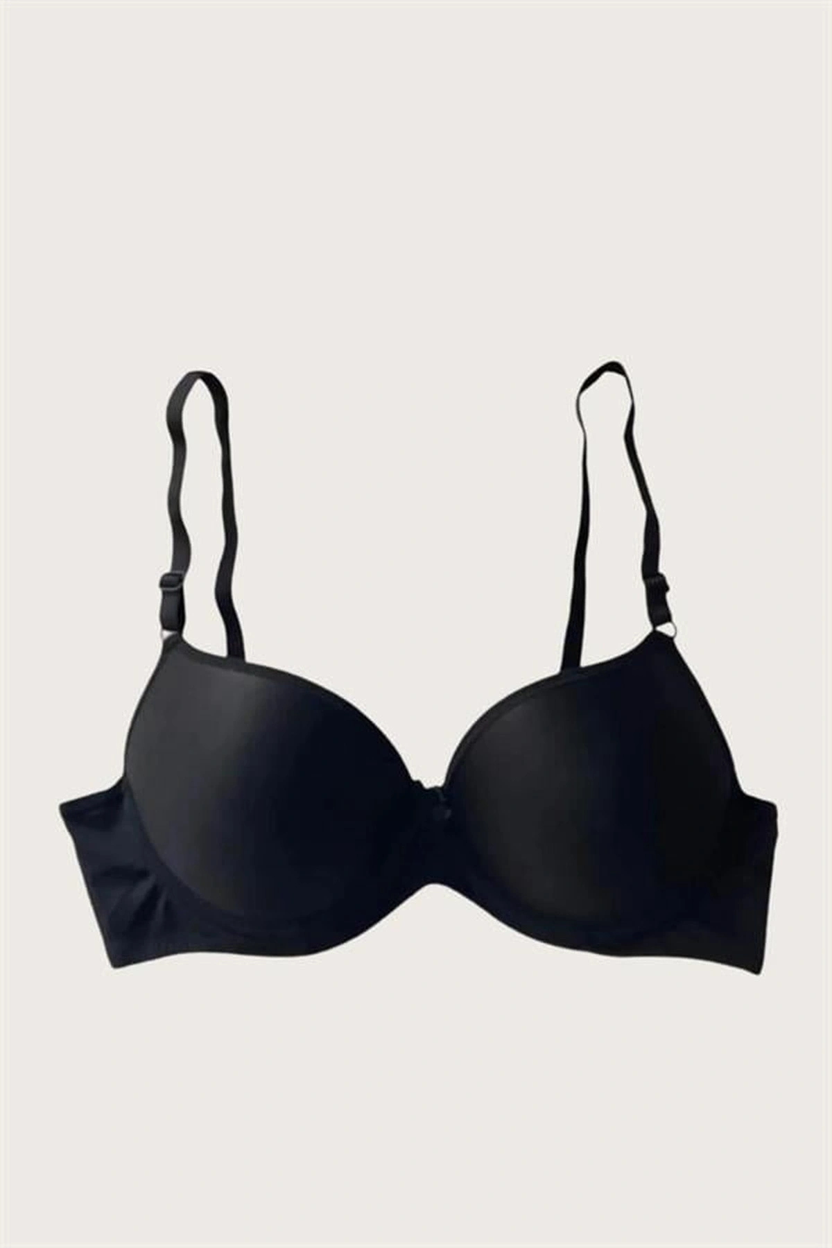 Mikro Kumaş İçi Boş Balenli Desteksiz Sütyen Siyah Renk