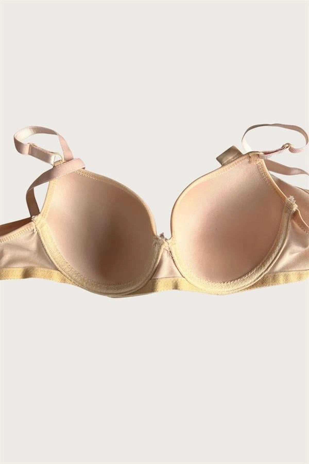 Mikro Kumaş İçi Boş Balenli Desteksiz Sütyen Ten Renk