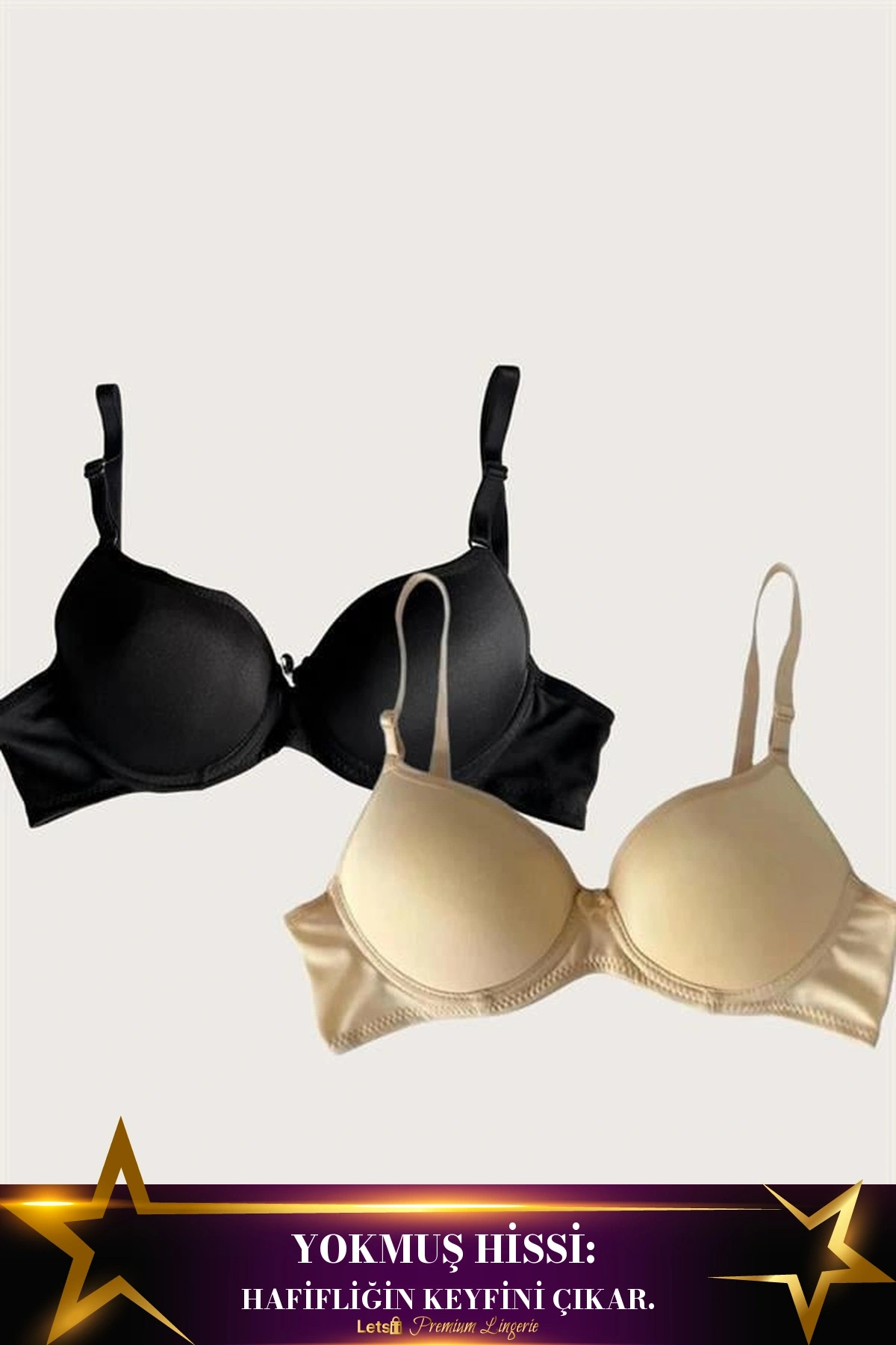 Mikro Kumaş İçi Boş Balenli Günlük Desteksiz Sütyen Seti Standart Renk