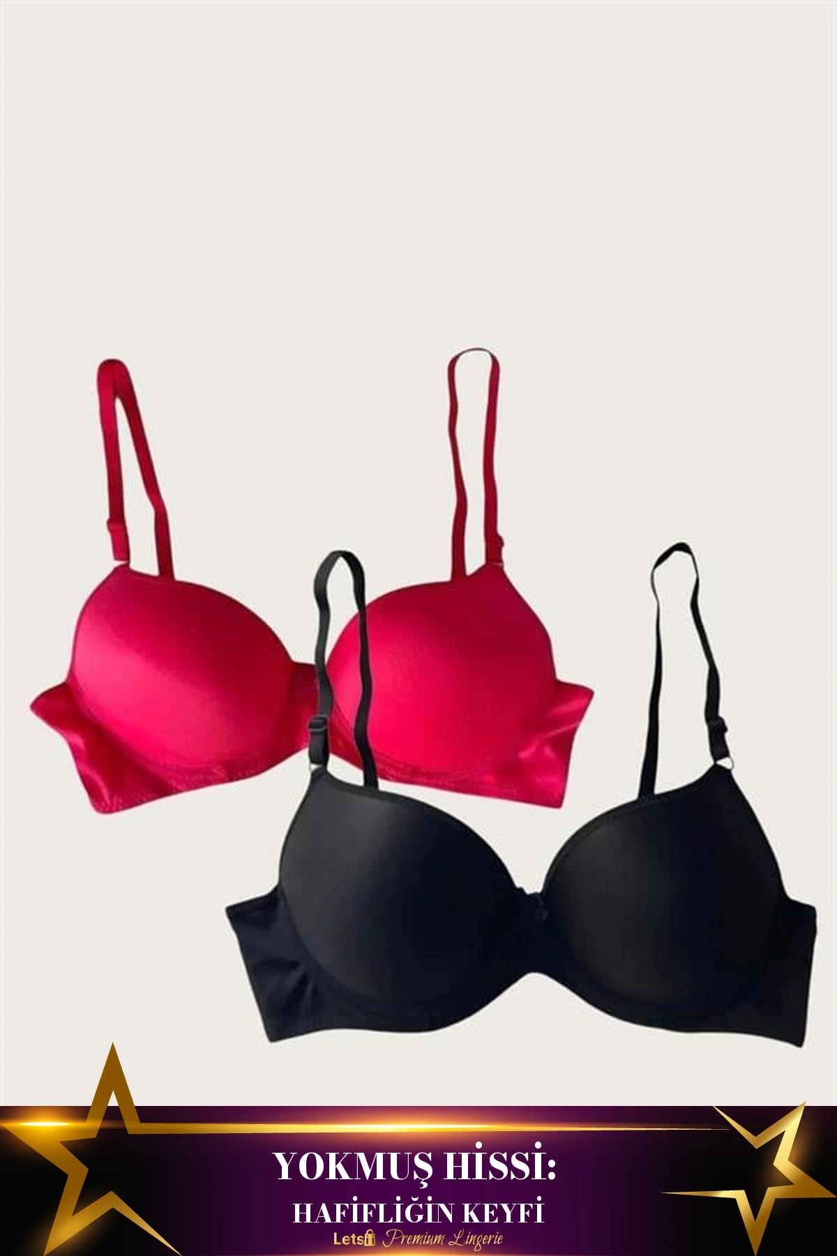 Mikro Kumaş İçi Boş Balenli Günlük Desteksiz Sütyen Seti Standart Renk