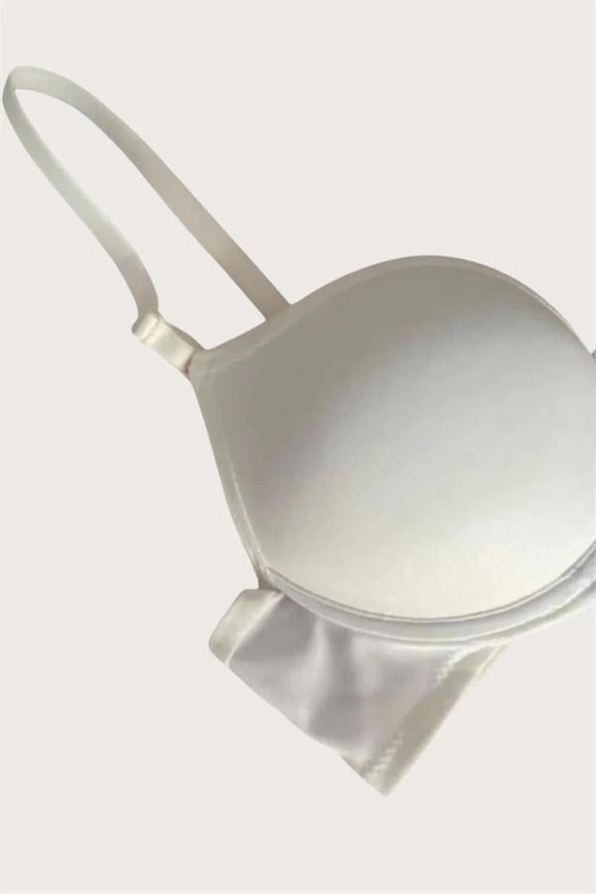 Mikro Kumaş Push-Up Dolgulu Balenli Destekli Sütyen Beyaz Renk