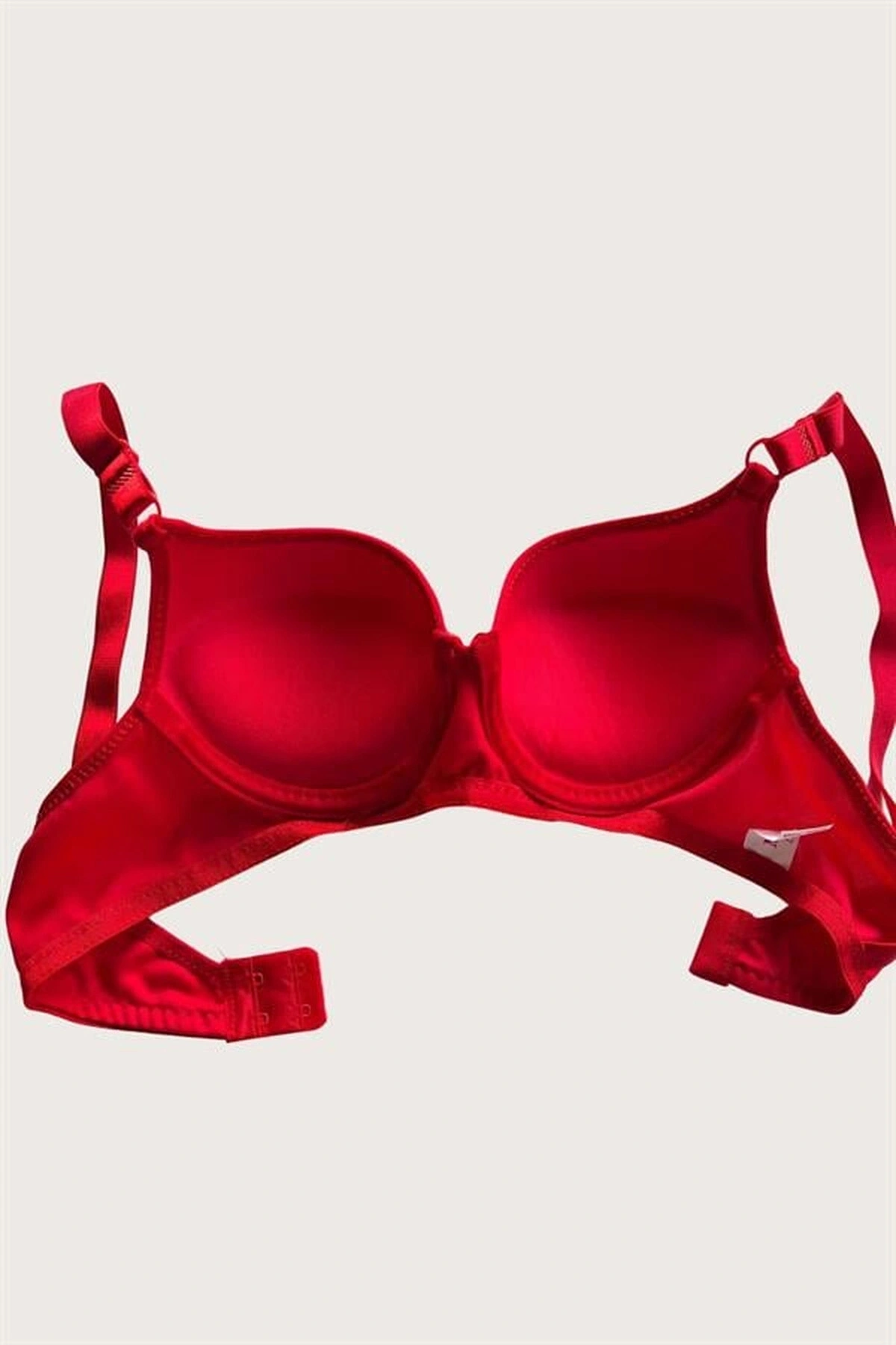 Mikro Kumaş Push-Up Dolgulu Balenli Destekli Sütyen Kırmızı Renk