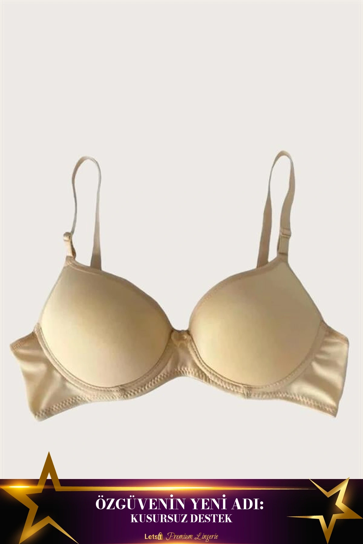 Mikro Kumaş Push-Up Dolgulu Balenli Destekli Sütyen Ten Renk