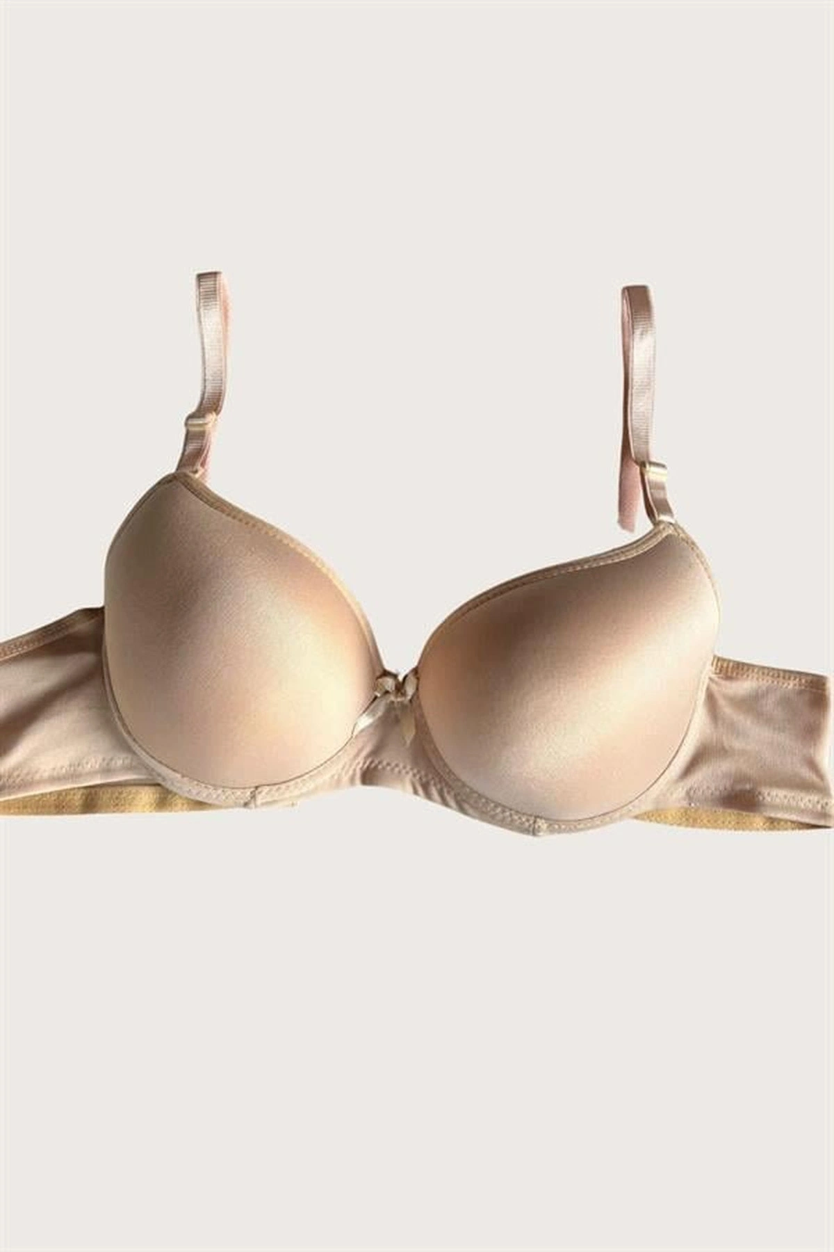 Mikro Kumaş Push-Up Dolgulu Balenli Destekli Sütyen Ten Renk