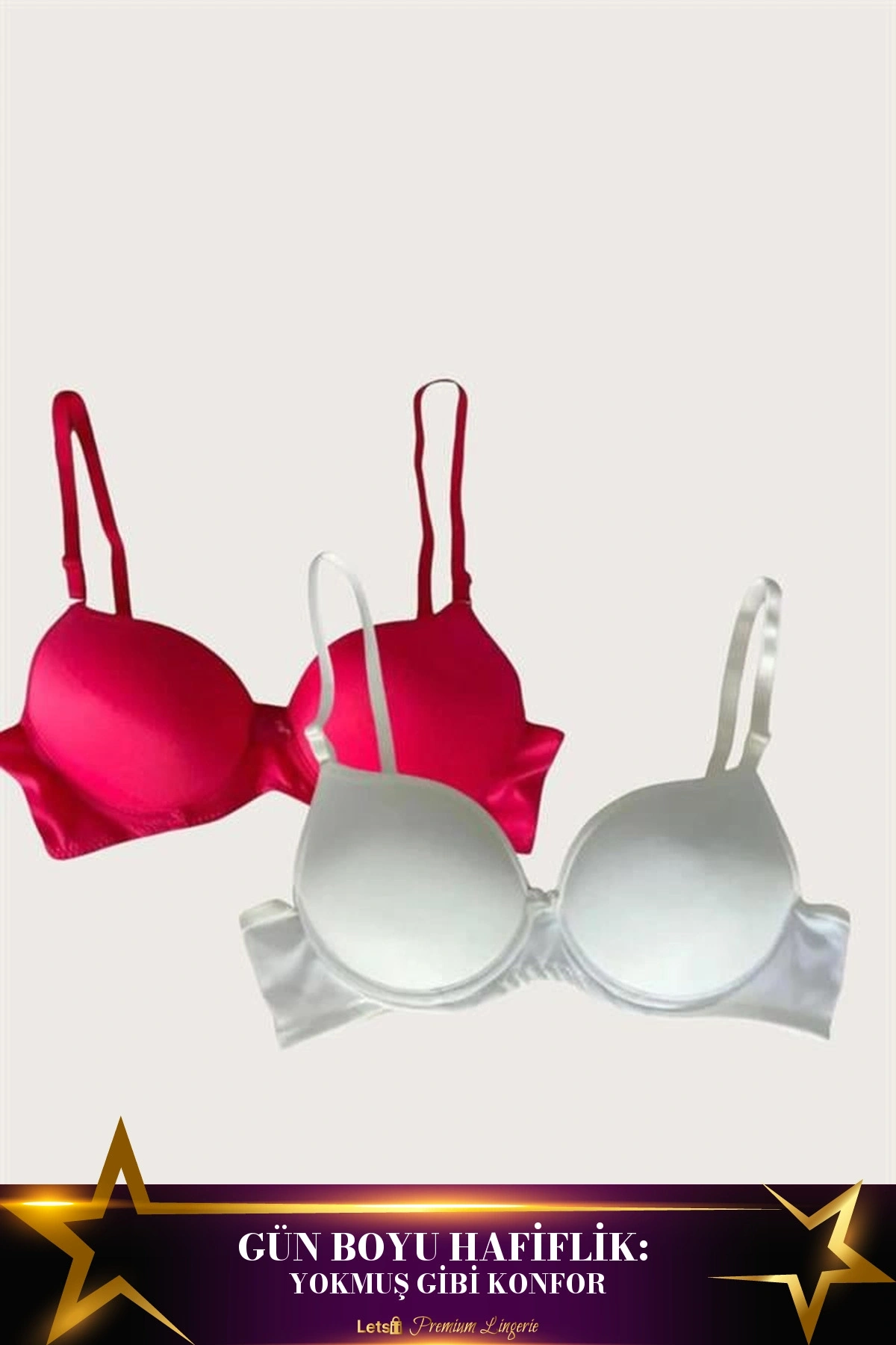 Mikro Kumaş Push-Up Dolgulu Balenli Günlük Destekli Sütyen Seti Standart Renk