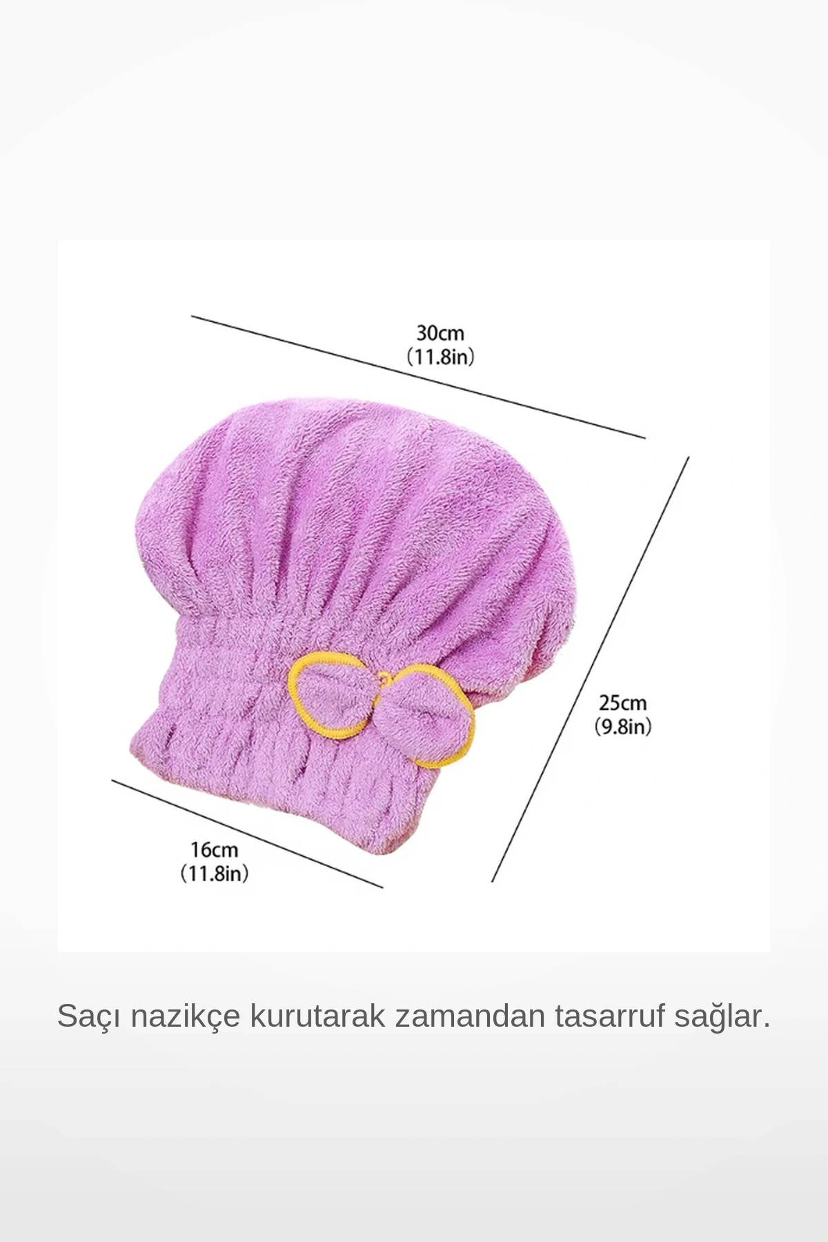 Mikrofiber Hızlı Saç Kurutma Bonesi Fiyonklu Havlu Bone