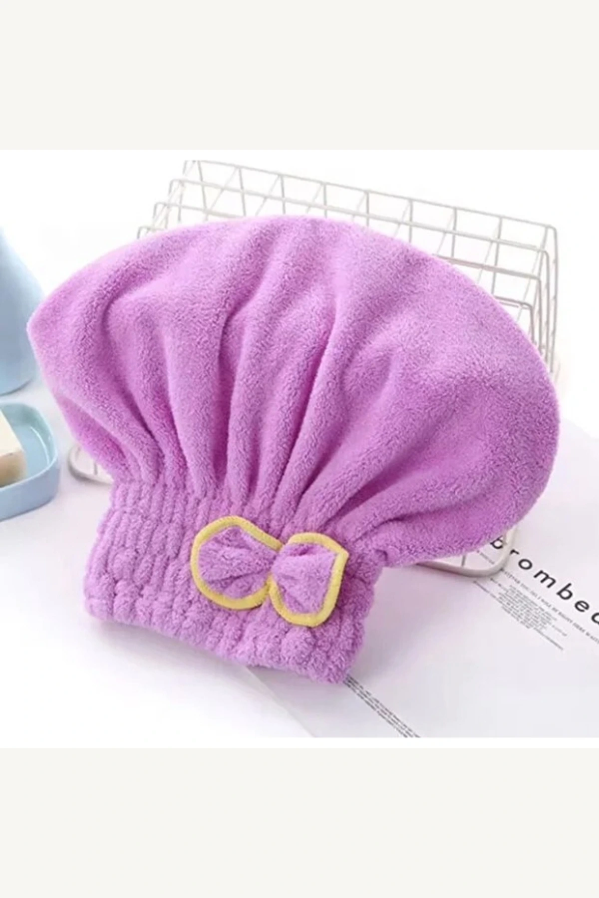 Mikrofiber Hızlı Saç Kurutma Bonesi Fiyonklu Havlu Bone