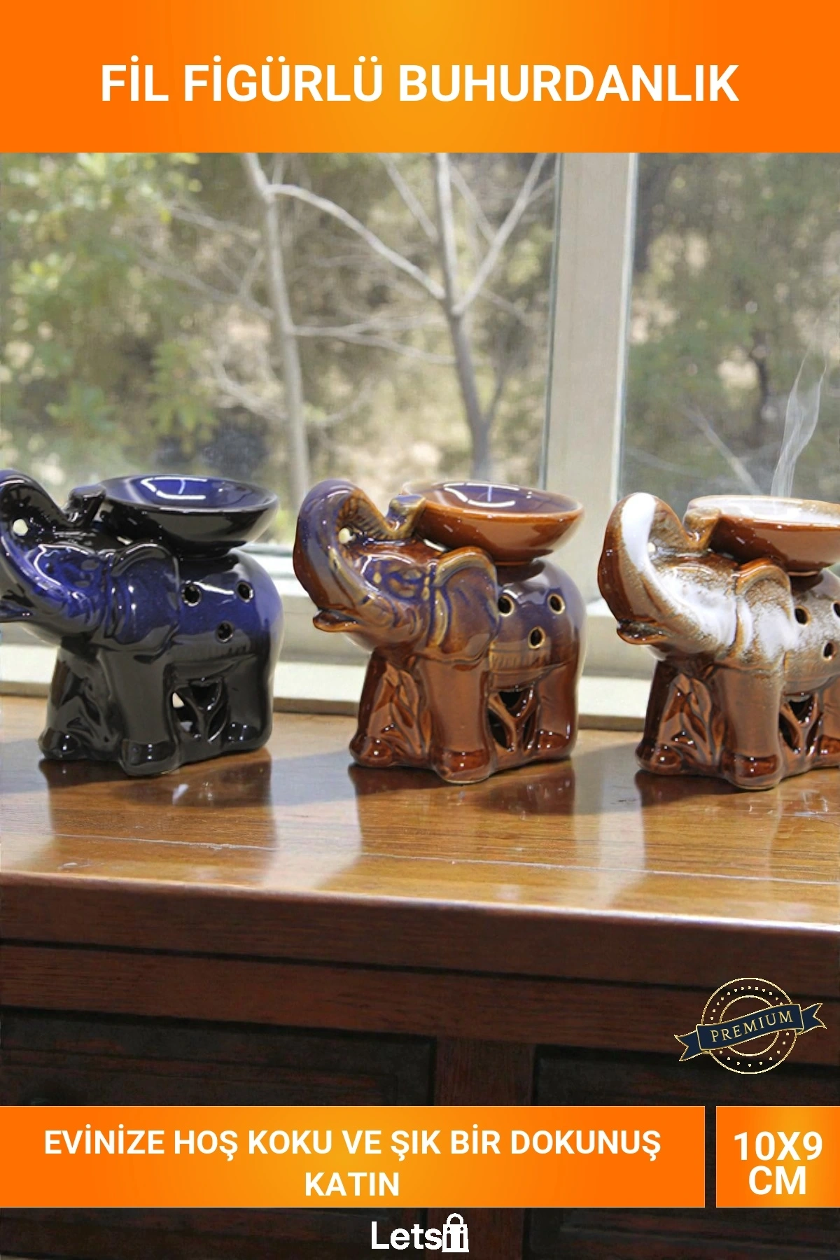 Mini Seramik Fil Figürlü Buhurdanlık Dekoratif Aromaterapi Yağlık