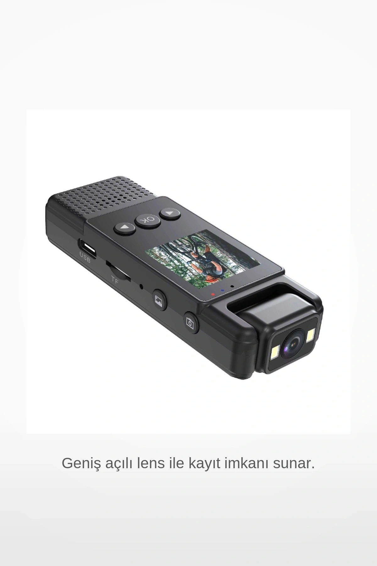 Mini Taşınabilir Full HD 1080P Wi Fi 180° Dönebilir Lensli 6 Saat Kayıtlı Vücut Vlog Güvenlik Kamerası (54 gr)