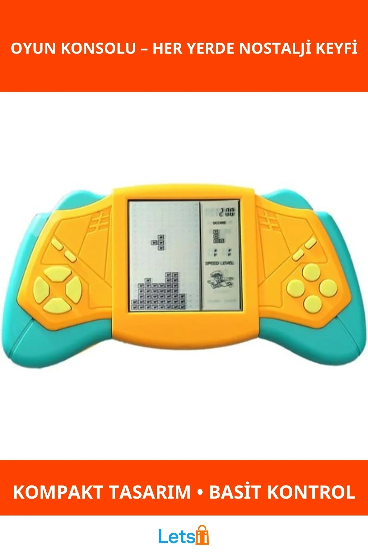 Mini Taşınabilir Retro Oyun Konsolu Tetris, Yarış ve Daha Fazlası