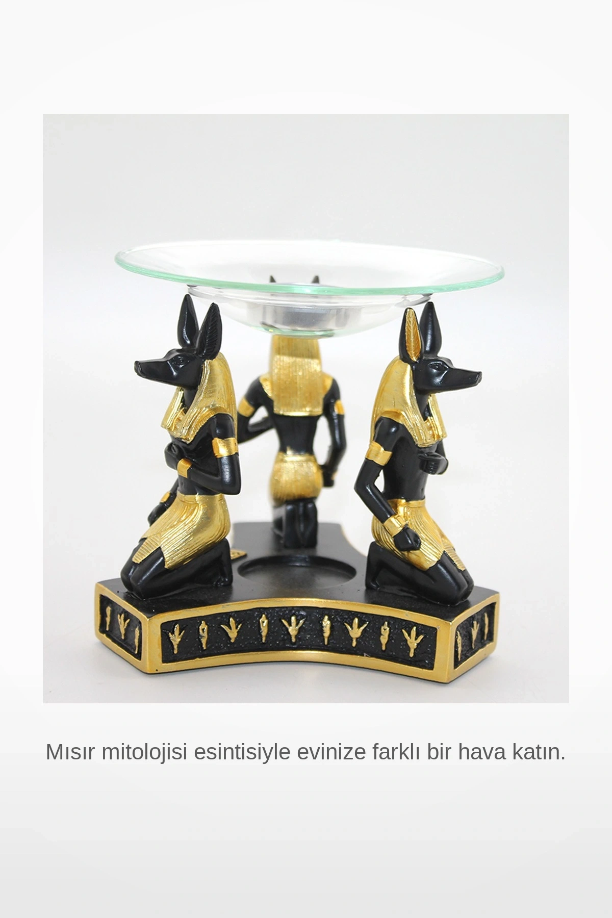 Mısır Mitolojisi Anubis Figürlü Polyester Buhurdanlık