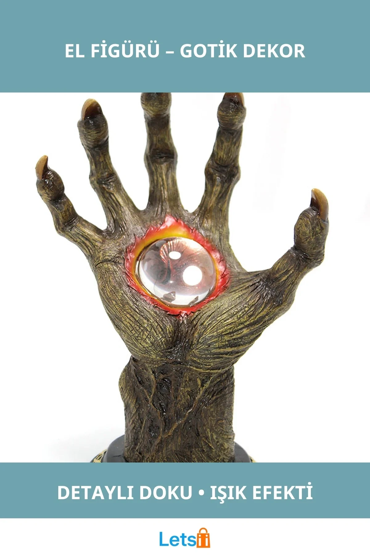 Mistik Gotik Polyester El Tasarımlı Figür LED Işıklı Dekor