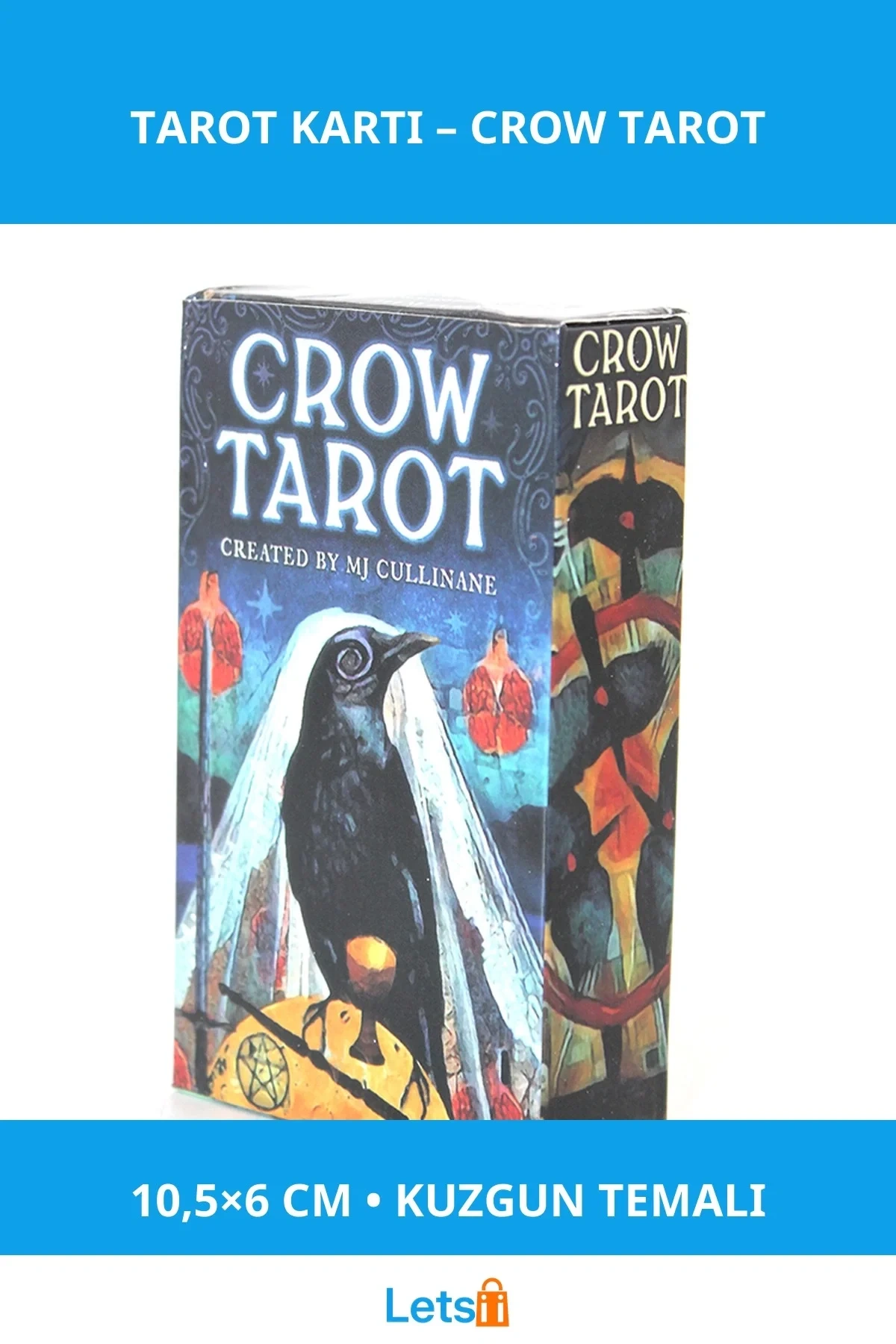 Mistik Kuzgun Sembollü Kaliteli Tarot Kartı 10.5x6 cm Crow Tarot