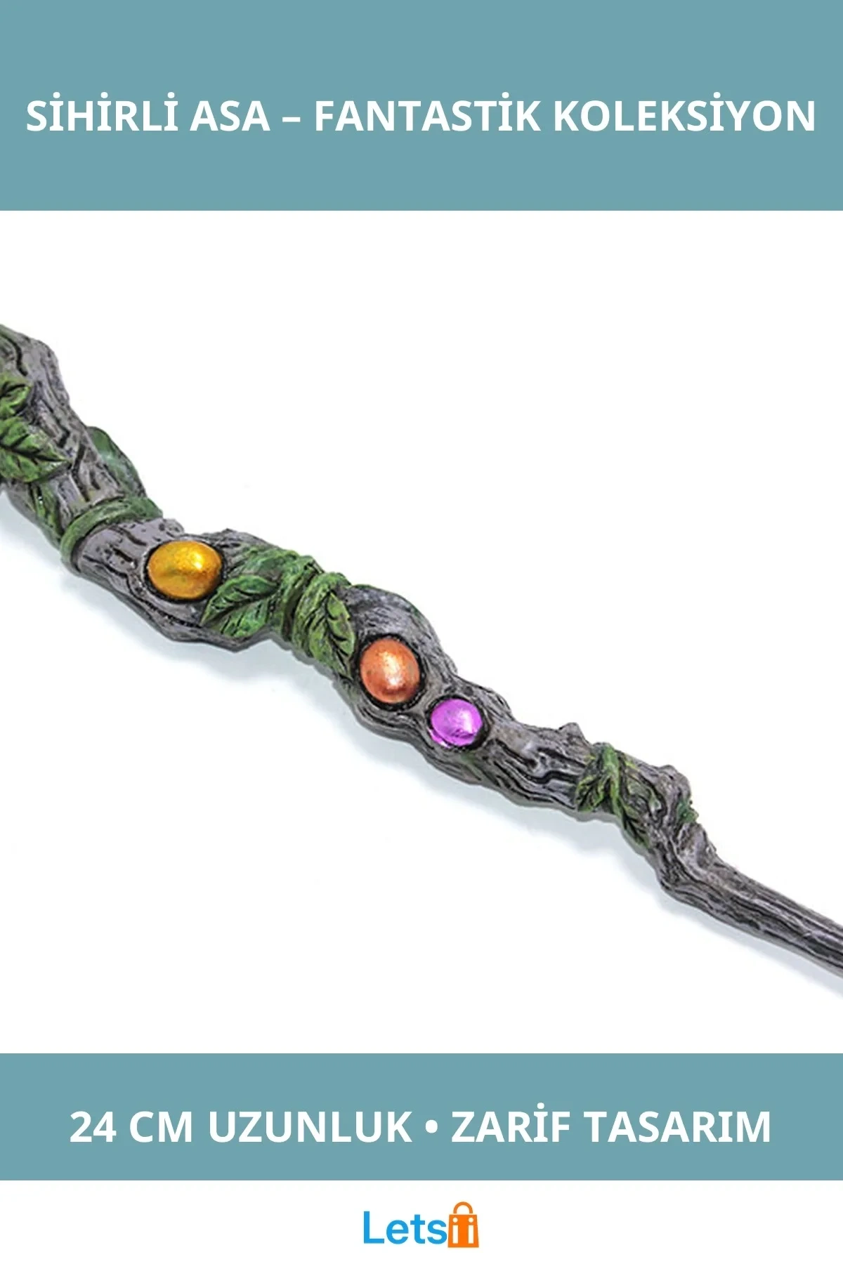 Mistik Polyester Sihirli Asa 24 cm Büyüleyici Aksesuar