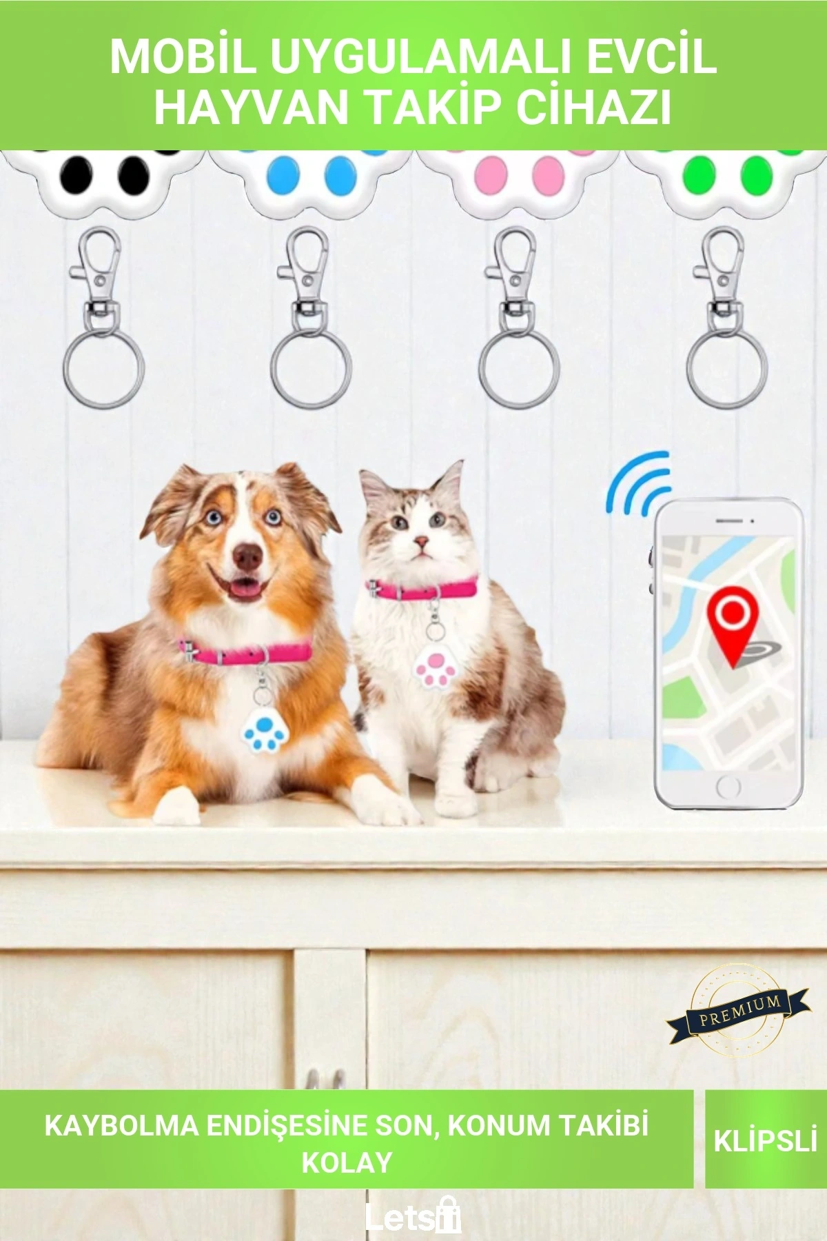 Mobil Uygulamalı Evcil Hayvan GPS Takip Cihazı Tasma Uyumlu Güvenlik Çözümü