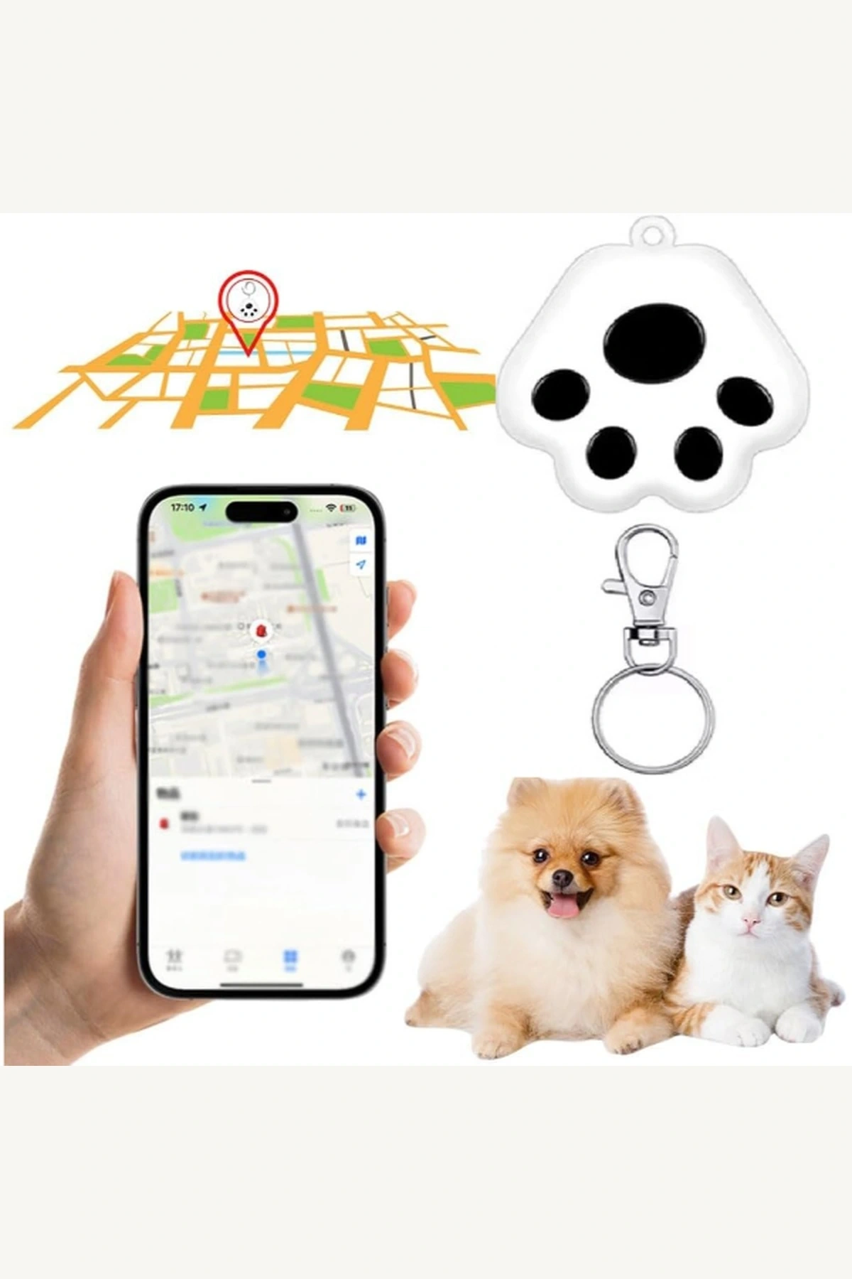 Mobil Uygulamalı Evcil Hayvan GPS Takip Cihazı Tasma Uyumlu Güvenlik Çözümü