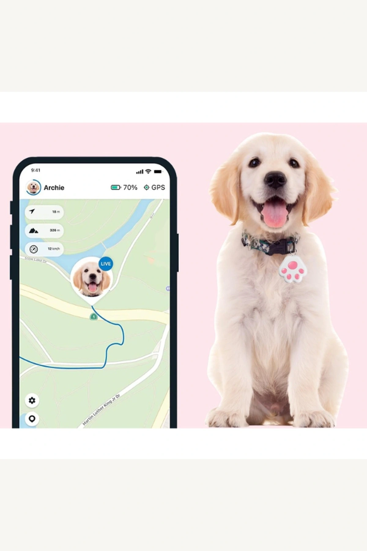 Mobil Uygulamalı Evcil Hayvan GPS Takip Cihazı Tasma Uyumlu Güvenlik Çözümü