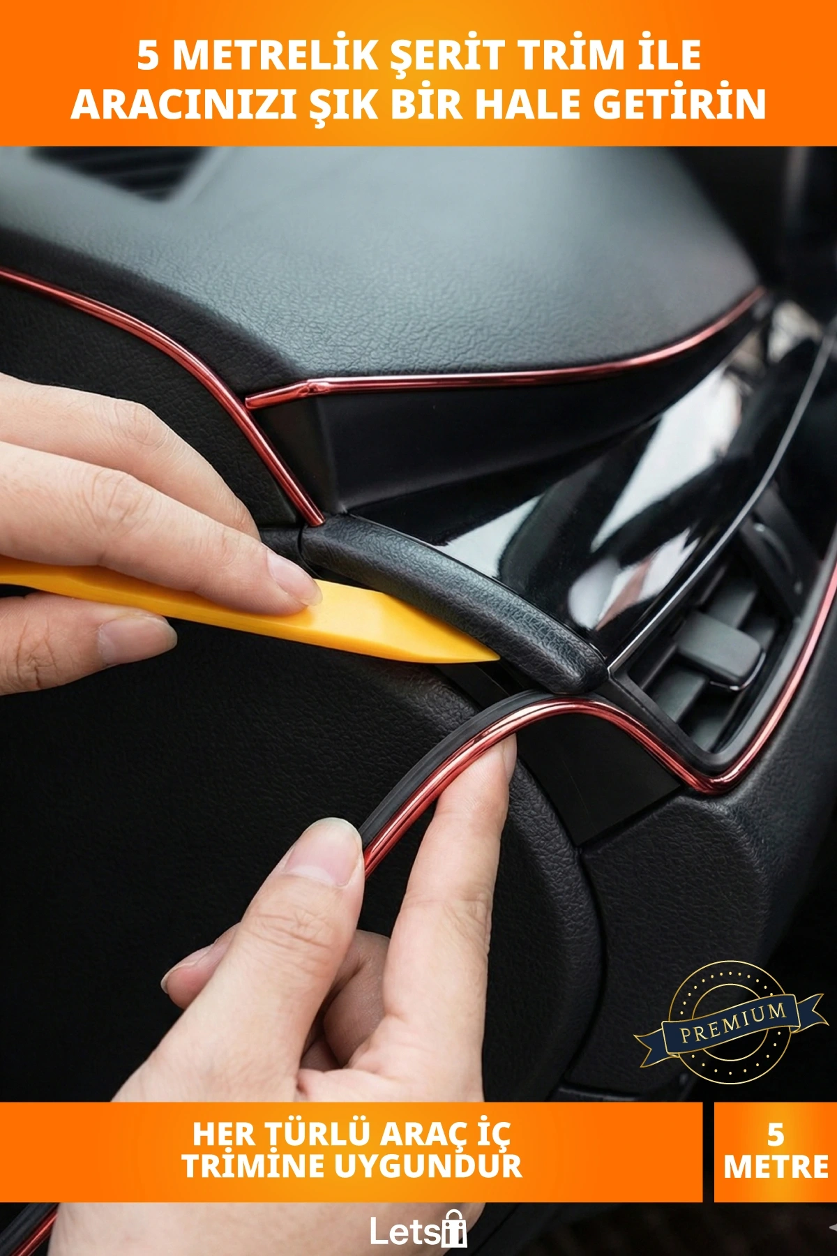 Modern Esnek PVC Araba Dekorasyon 5 Metre Şerit Trim Kırmızı Mavi Gümüş