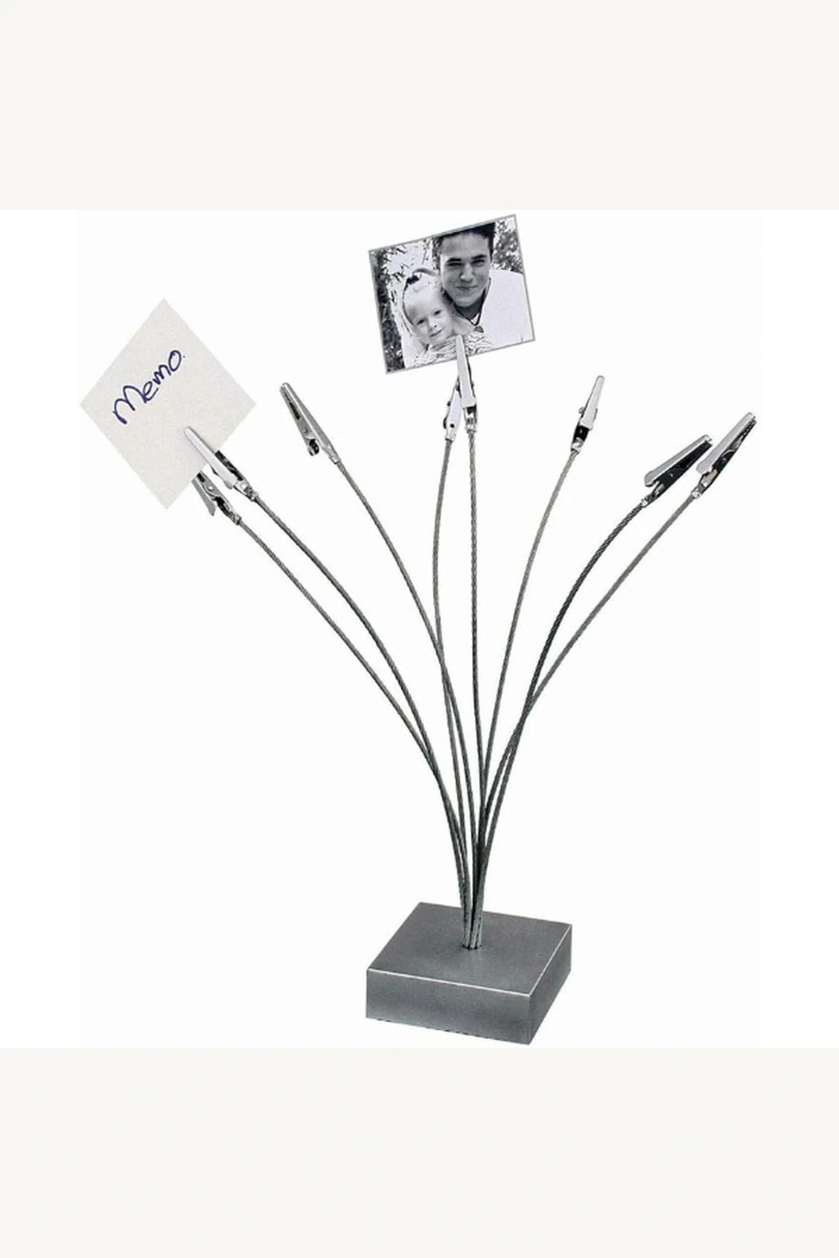 Modern Minimalist Paslanmaz Çelik Çoklu Kıskaçlı Masaüstü Kağıt Not Tutucu