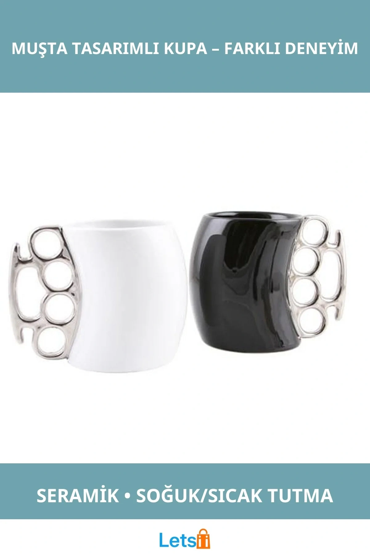 Muşta Tasarımlı Seramik Kupa Bardak