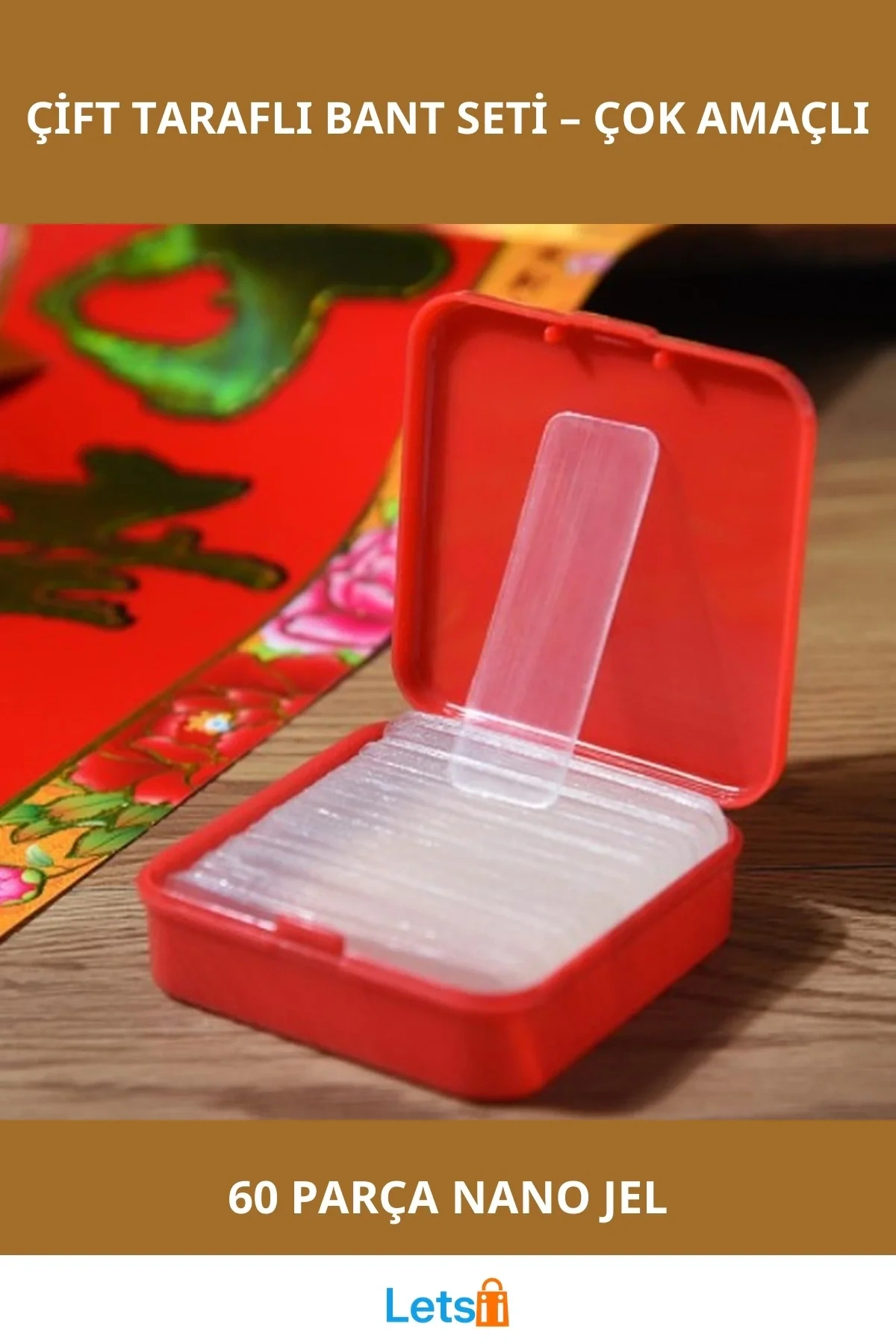 Nano PU Jel Çift Taraflı Yıkanabilir Bant 60 Parça