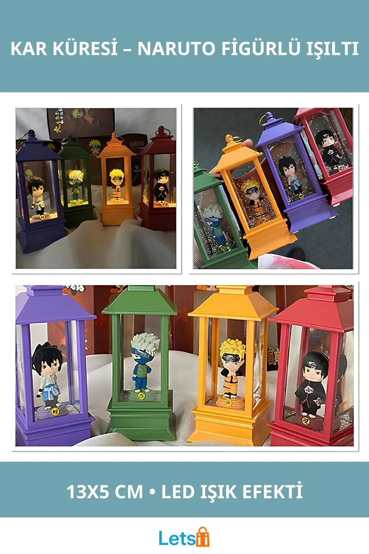 Naruto Figürlü Işıklı Kar Küresi 13x5 cm