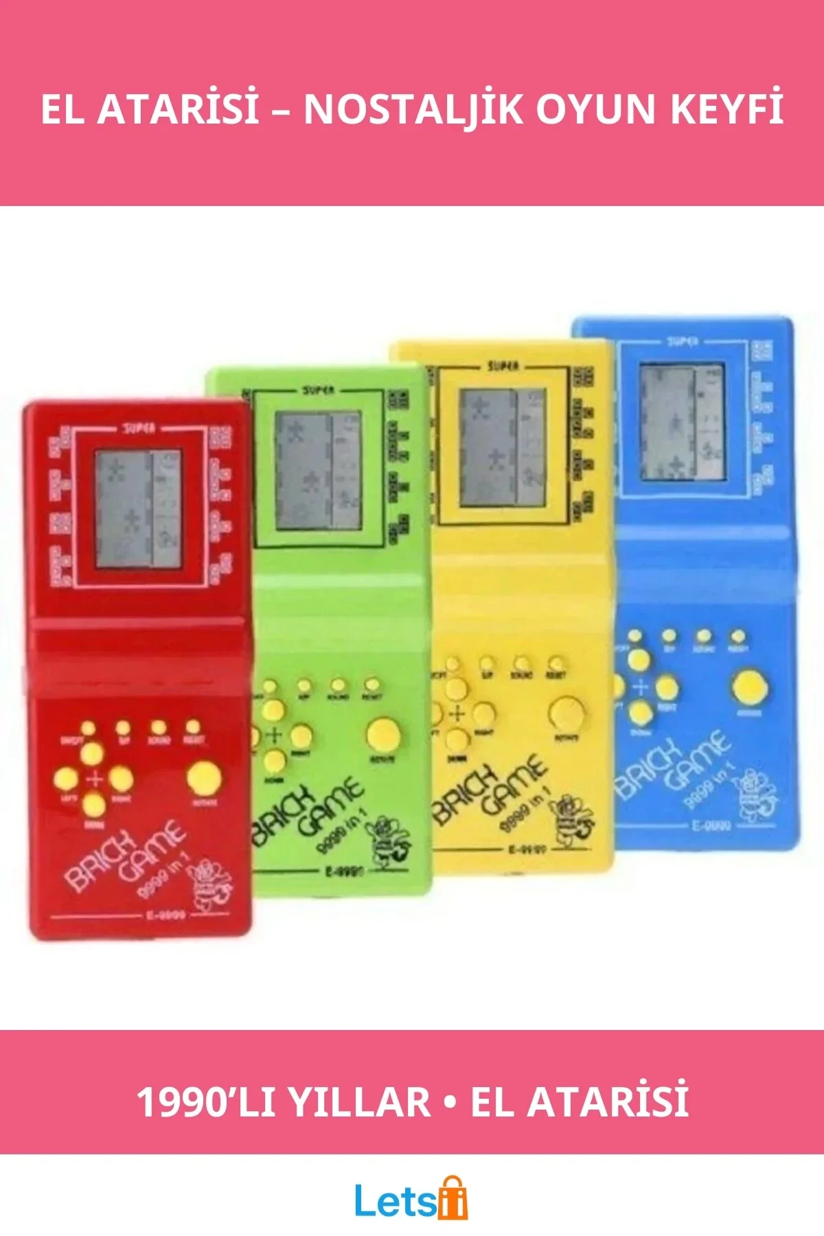 Nostaljik Tetris El Atari Oyun Konsolu